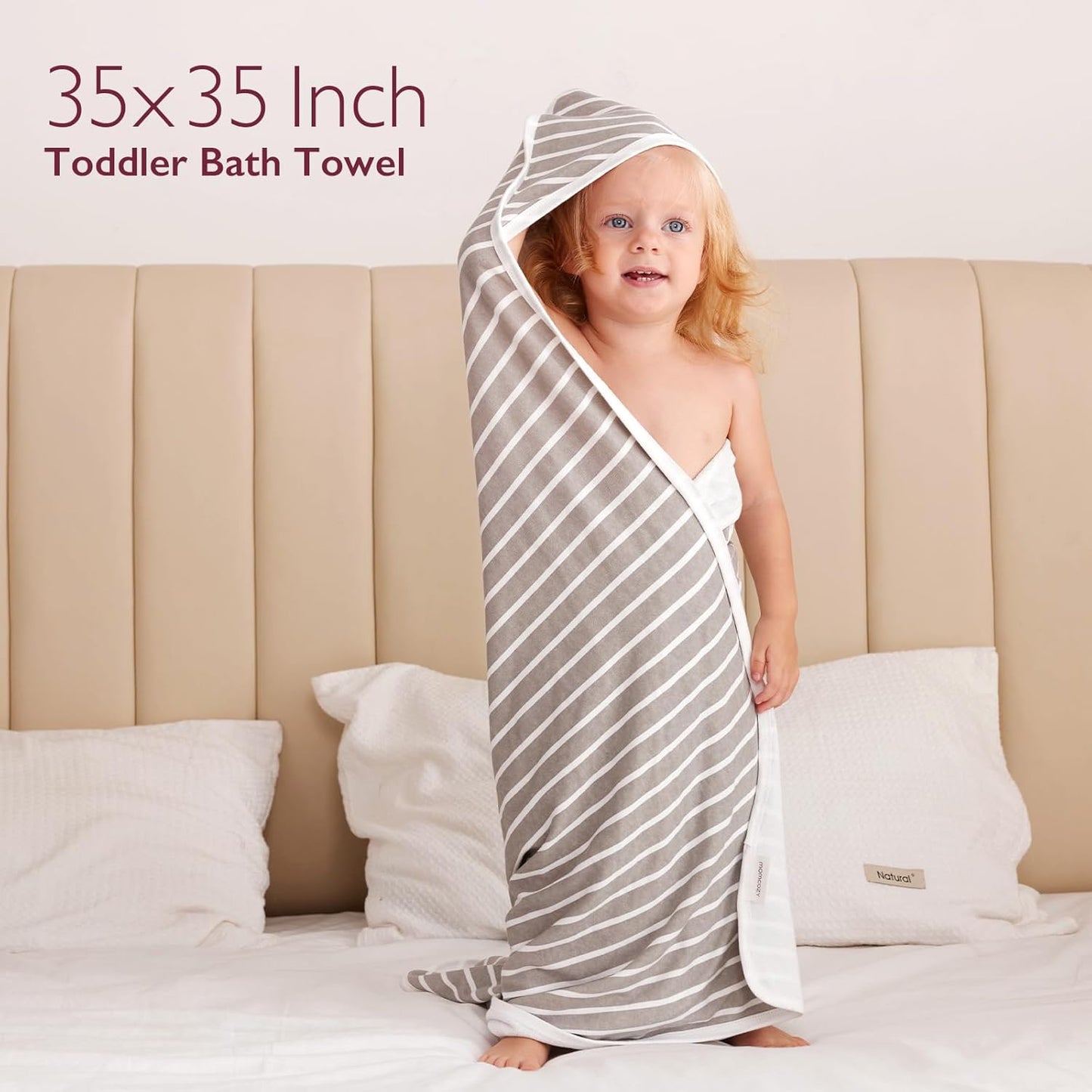 Momcozy Hooded Baby Towel, 2 Pack Baby Bath Towel with Large 35 X 35 Inch, Super Soft Cotton and Hooded Towel for Newborn, Toddler and Kid, Starry Sky