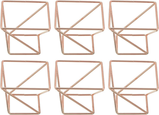 uxcell 6Pcs Air Plant Holder, Makeup Sponge Drying Holder Rack, Tabletop Air Fern Display Stand, Makeup Beauty Egg Dry Stand for Dressing Table Home Decoration, Rose Gold (50x50x42mm)
