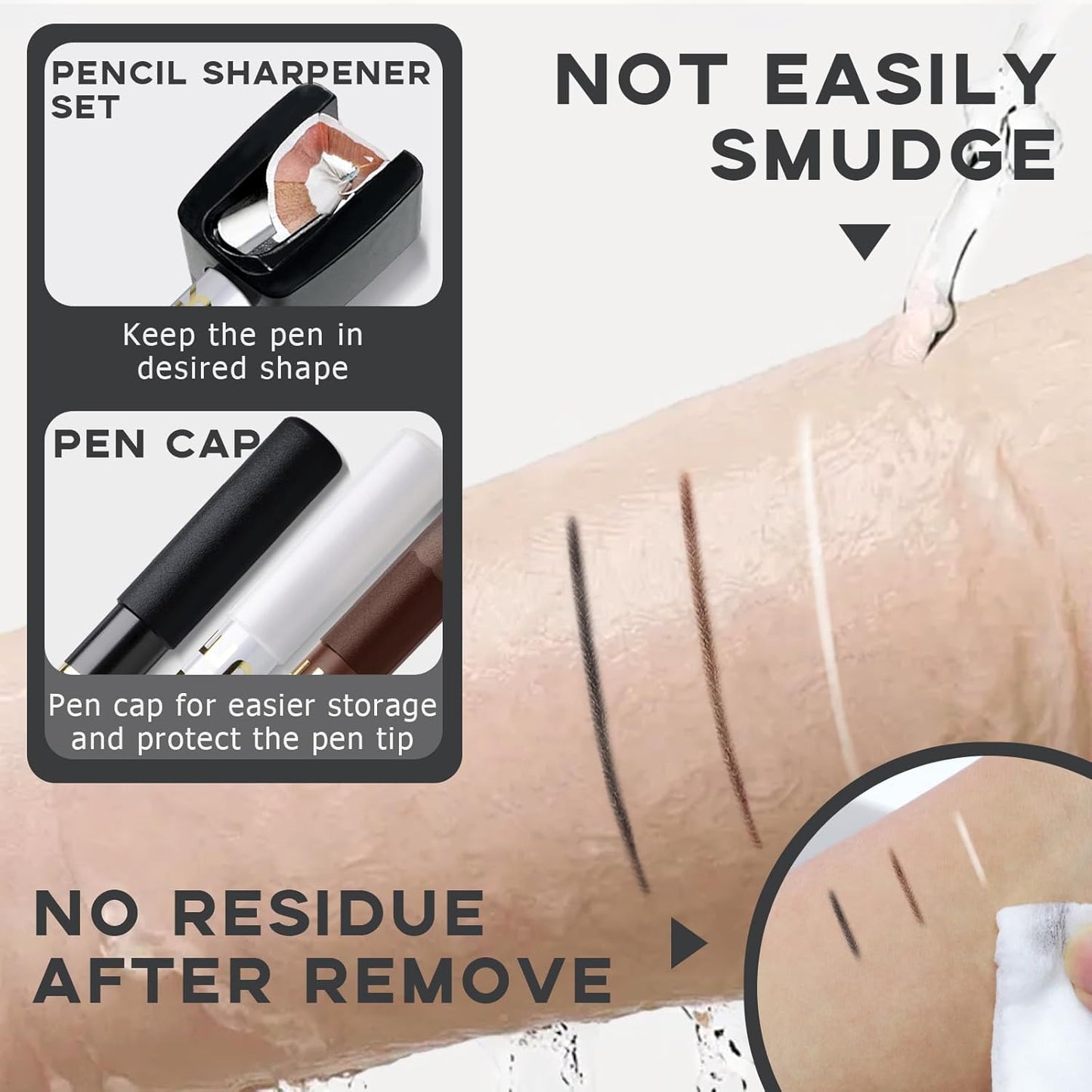 Barber Pencil for Lineup Magic Hairline Enhancement Beard Guide Shaping Pencils for Design Razor Trace Black Brown White Barber Chalk Pencils Set with Sharpener Ruler Brush for Men