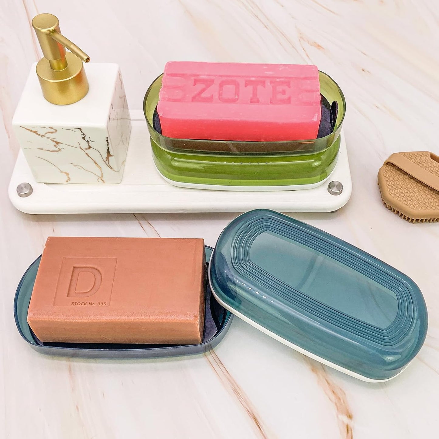Shampoo & Conditioner Bar Dish,Large Travel Soap Case for Duke Cannon Soap,Shampoo Soap Holder is Compatible with The Kitsch Shampoo bar for Travel, Camping, Gym, Bathroom (Max, Green)