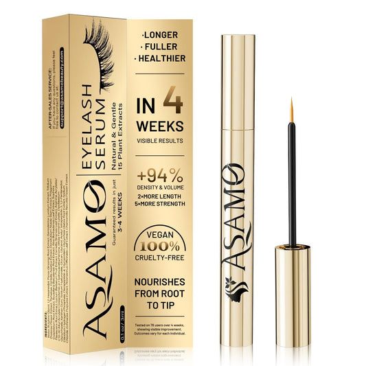 Eyelash Growth Serum – 15 Plant Extracts for Longer, Denser & Robust Lashes,Boosts Natural Lash Development,eyelash serum,Enhance Natural Beauty, Hypoallergenic Oil Free,lash growth serum(PURE GOLD)
