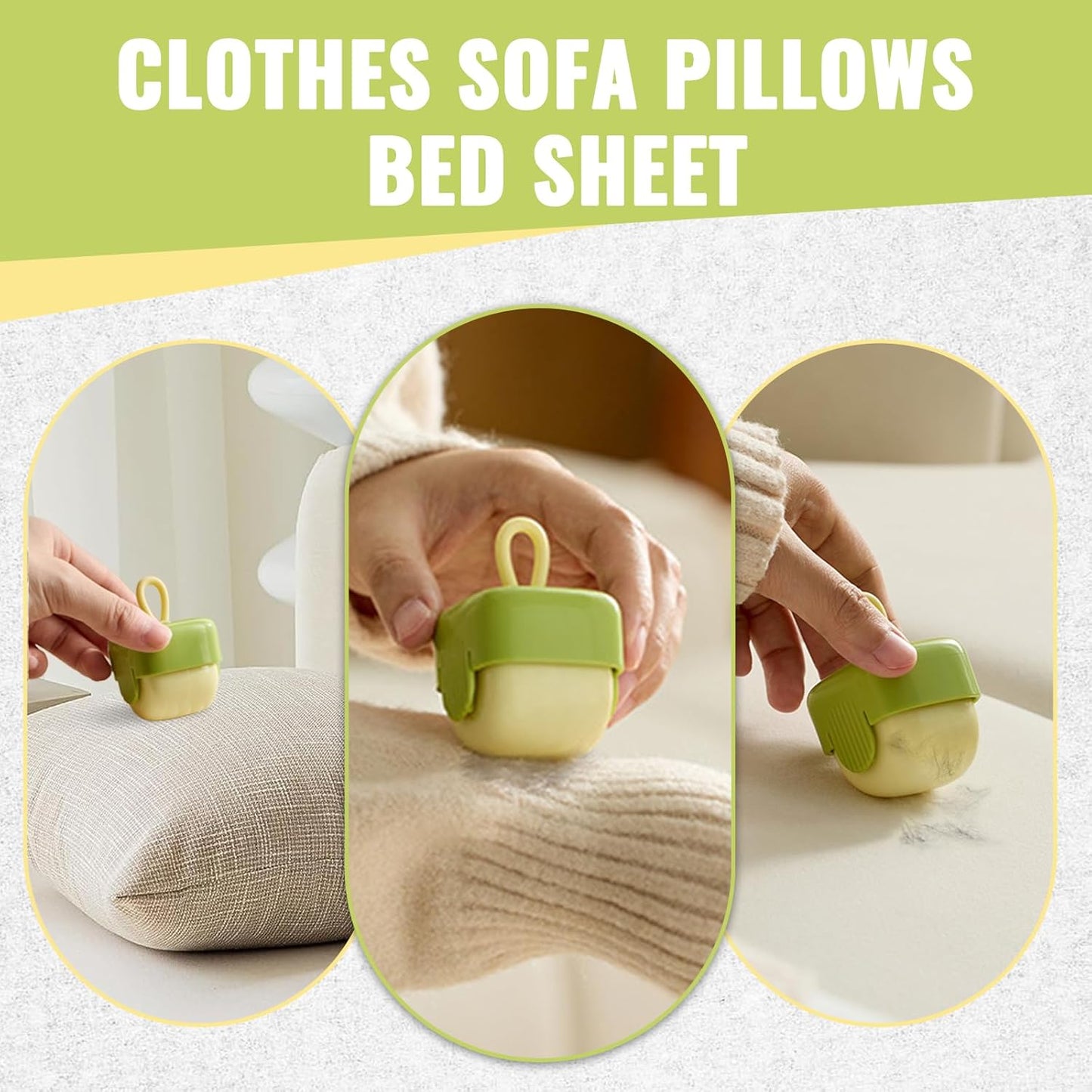 2Pcs Mini Lint Remover Roller, Washable Lint Gel Roller, Reusable Pet Hair Remover for Clothing, Pet, Hair, Dust, Lint (Green+Beige)