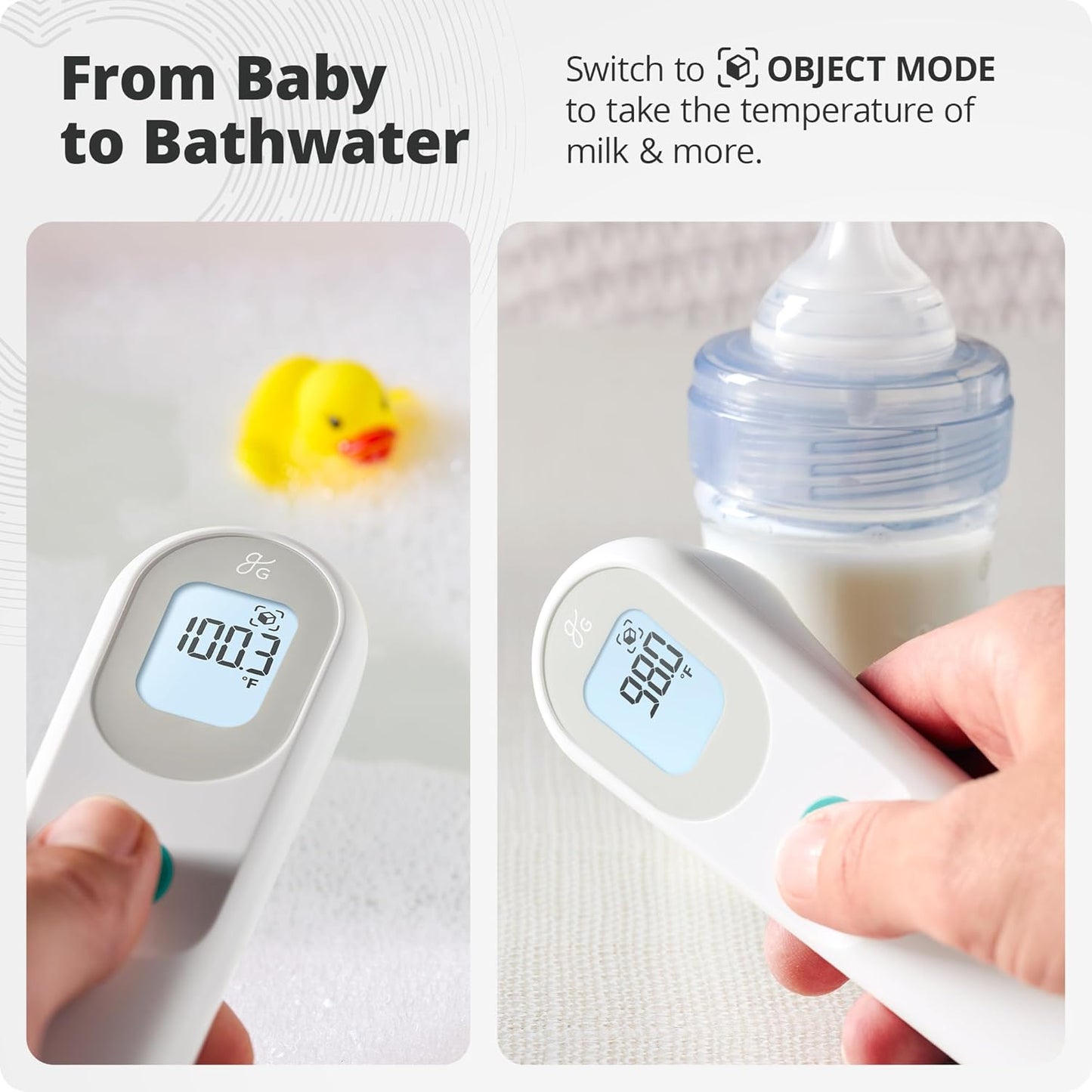 Greater Goods No-Touch Infrared Digital Thermometer for Adults, Kids, and Babies, Forehead Thermometer with Ergonomic Grip, Fever Alarm, White