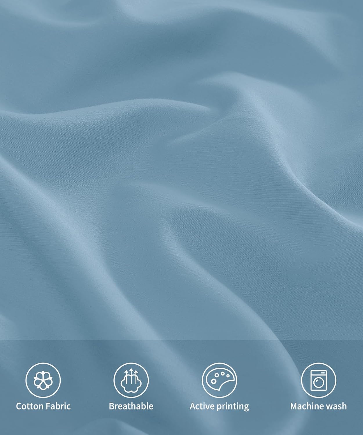 Warmstar Cotton Pillow Cases Standard Size Set of 2, 600 Thread Count Pillowcases 20x26 Inches, Soft Long Staple Cotton Pillowcases Breathable with Envelope Closure,Placid Blue