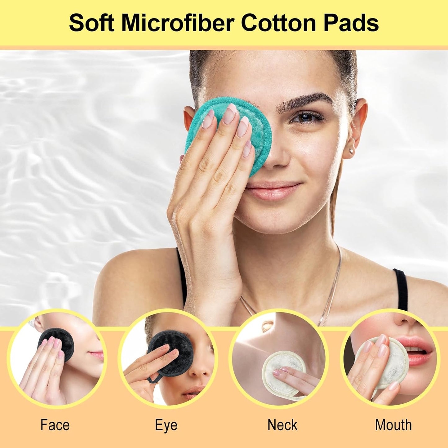 Nugilla 18 Packs Reusable Makeup Remover Pads with a Washable Laundry Bag, Resuable Microfiber Round Towel Skin Face Towels, Soft Makeup Remover Cloth, Fast Drying Washcloth (Grey/Green/White)