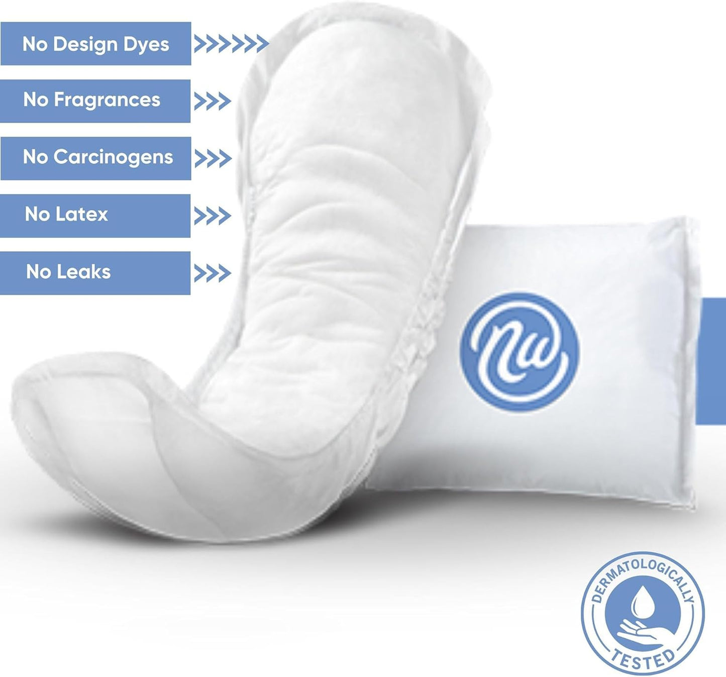 Nexwear Incontinence Pads for Women, Skin-Safe Design, Maximum Absorbency Bladder Control Pads for Leaks, Disposable, Discreet, Individually Wrapped, 13.75 in, 30 Count, 3 Packs, 90 Total