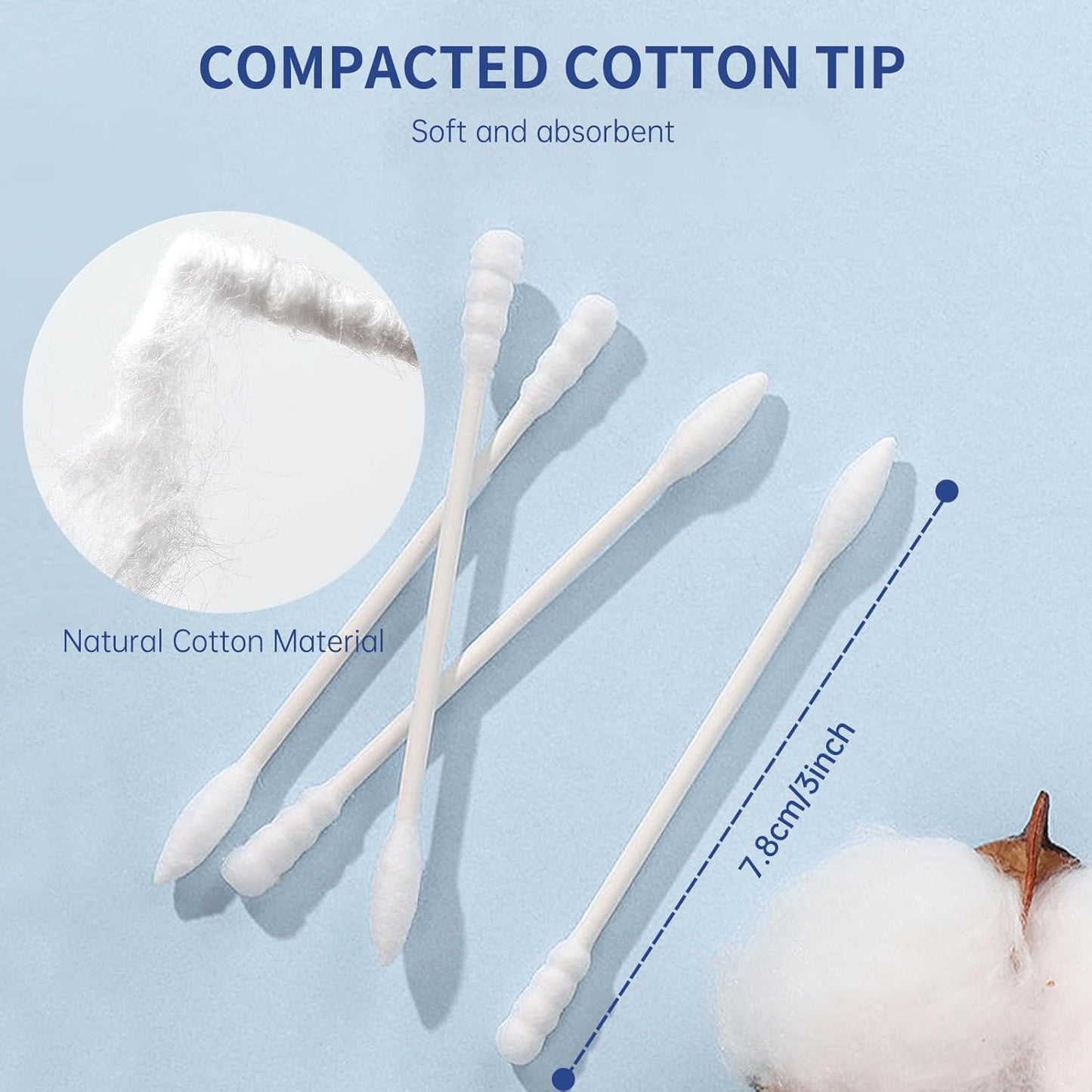Pointed Tip Cotton Swabs, 800 Count Double Tipped Precision Tips Cotton Buds Spiral Head with Paper Stick, Cotton Buds for Makeup, Personal Care, Crafts(Pointed+Spiral Head)