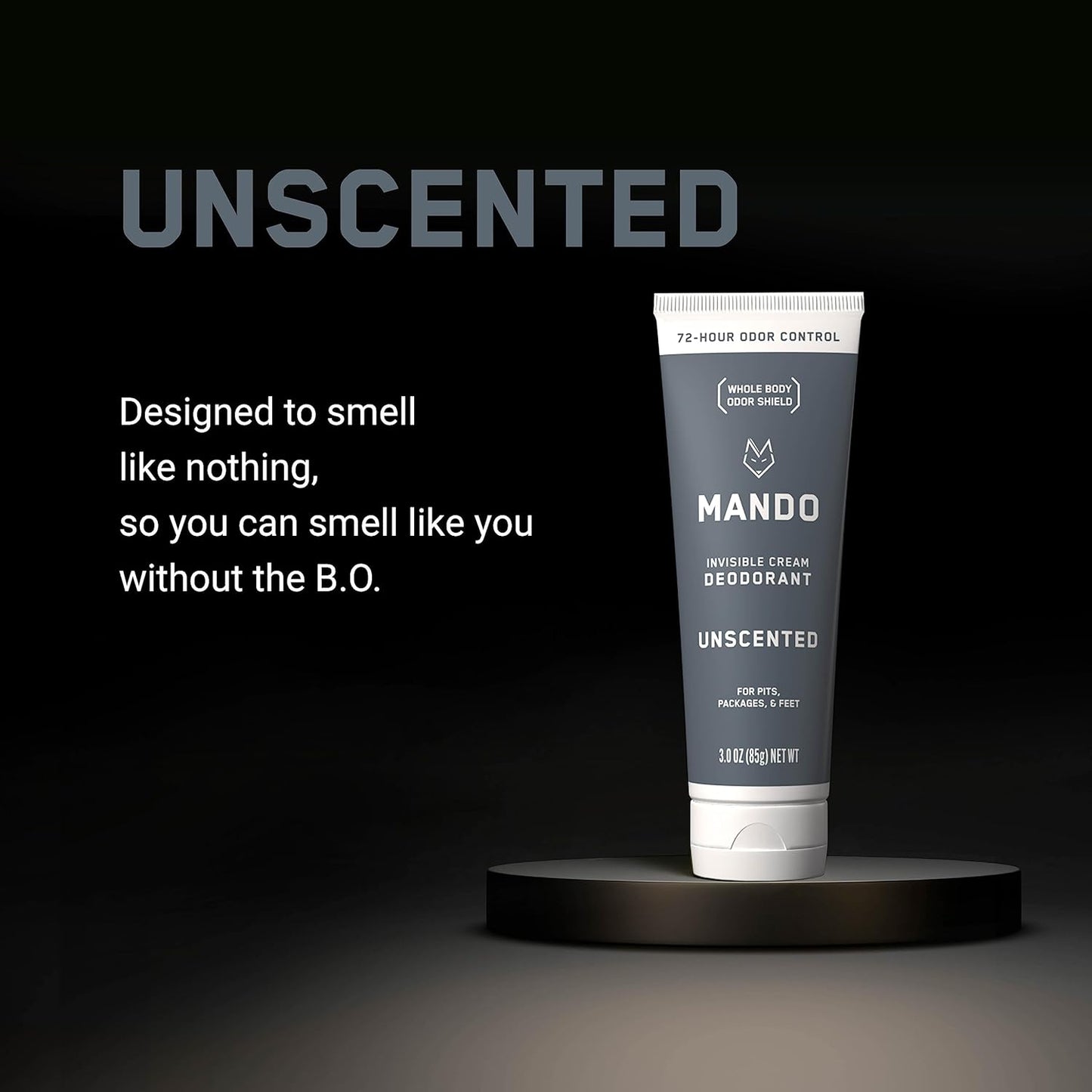Mando Whole Body Deodorant For Men - Invisible Cream - 72 Hour Odor Control - Aluminum Free, Baking Soda Free, Skin Safe - 3 ounce (Pack of 2) - Unscented