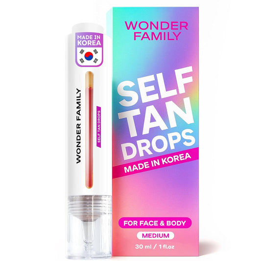 Self Tanning Drops Kit with Mixing Palette – Made in Korea with Natural Ingredients, Aloe Leaf Juice & Hyaluronic Complex Face & Body Non-Toxic, Fragrance-Free, Sunless Bronzing Glow – 1 fl oz