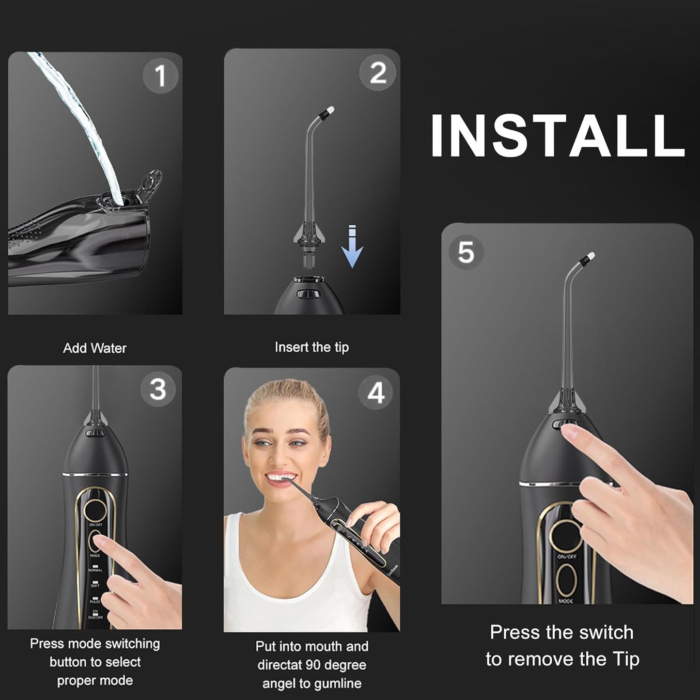 Replacement Heads for Nicwell Oralfree Water Flosser,4 Orthodontic Replacement Heads Oral Irrigator Jet Tip(Orthodontic Tips)