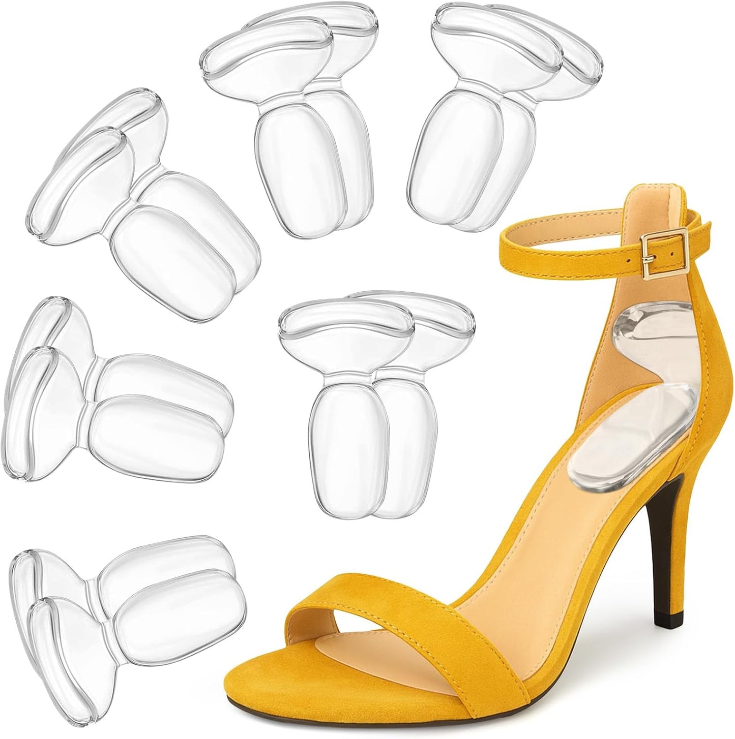 ONUEMP Heel Pads for Shoes, Silicone Shoe Inserts for Women High Heel Protectors Grips, Comfort Foot Pad Cushions for Pain Relief, Shoes Too Big, Blister Prevention (Clear)