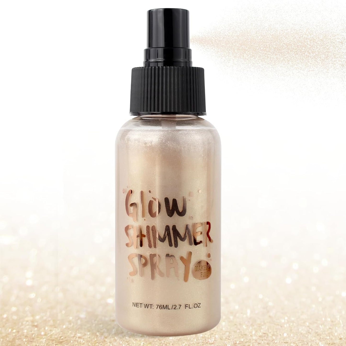 Glitter Spray for Hair and Body, Glitter Body Spray, Quick-Drying Waterproofing Body Shimmer Suitable for Festival Rave (Gold, 2.6 fl oz)