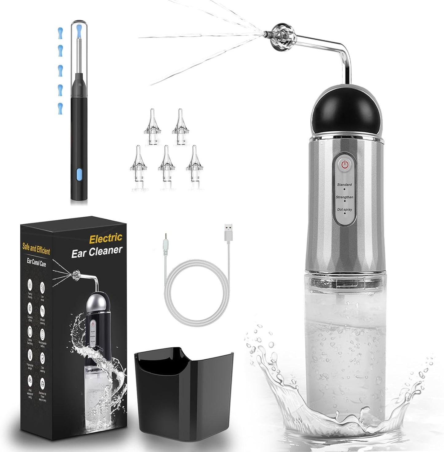 Ear Wax Removal, Ear Wax Removal Tool Camera, Safe and Effective Electric Ear Cleaner & Ear Cleaner with Camera (2 Pack)