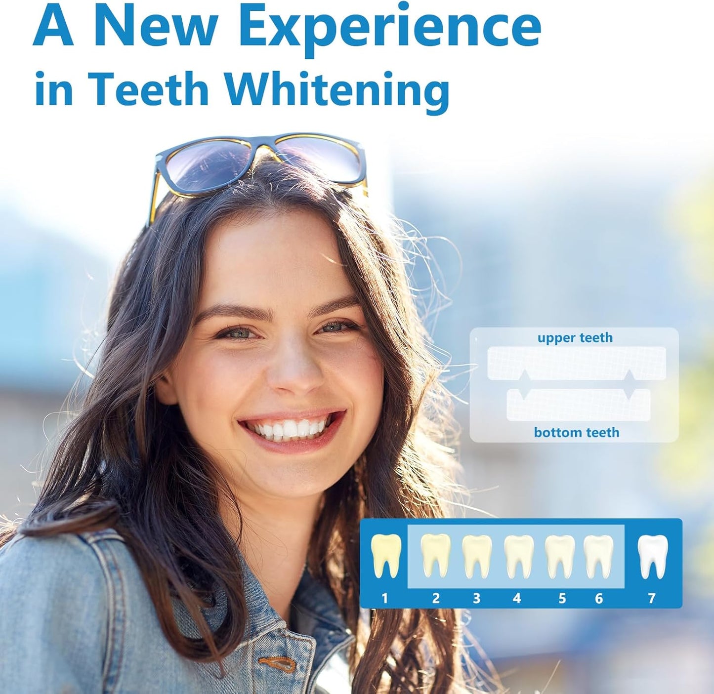 Teeth Whitening Strips for Sensitive, 42 Strips Whitener Safe Whitestrip, Deep Stains Removal Tooth Whitening, Enamel Safe Non-Slip Dry Strip Technology for Whiter Teeth, Mint