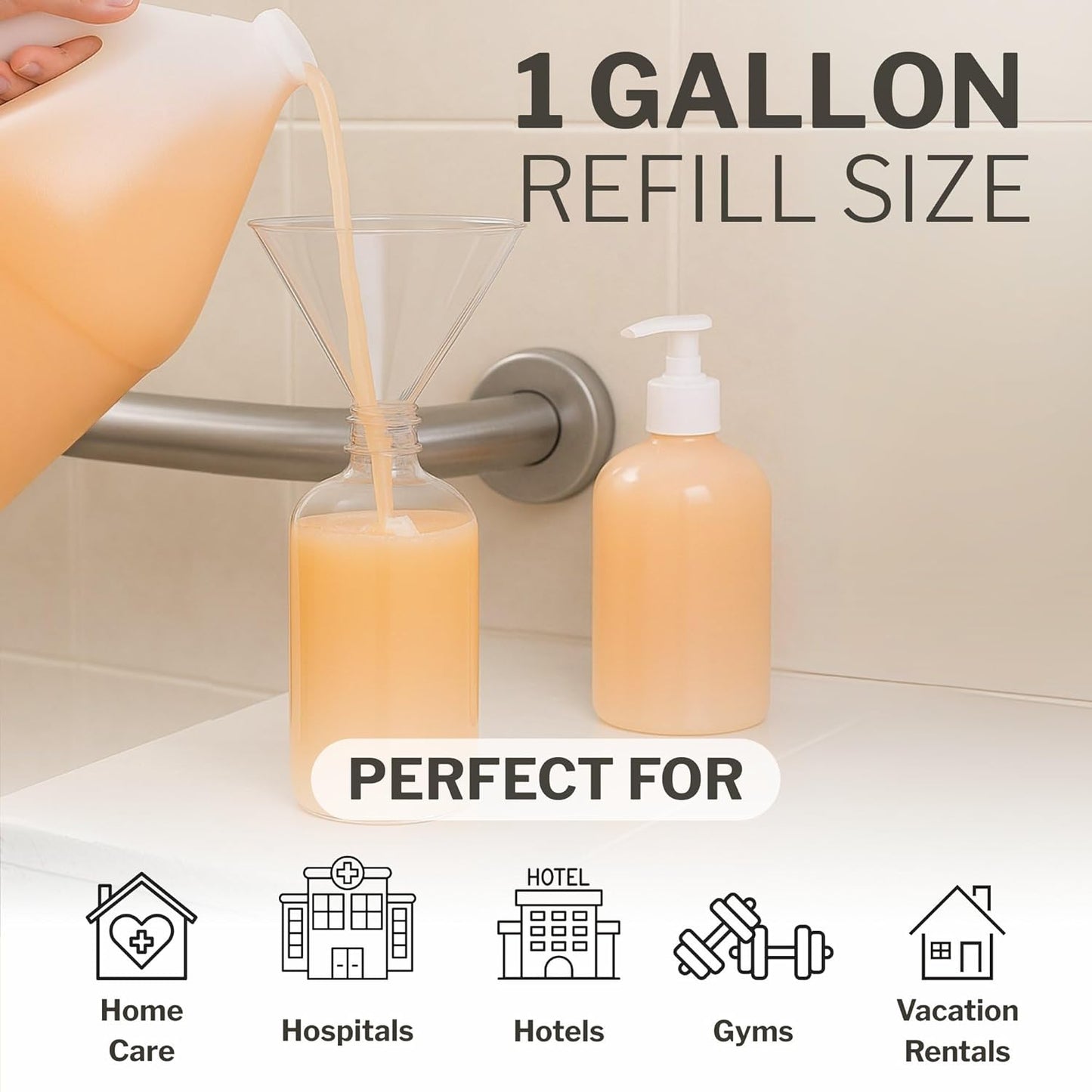 McKesson Body Wash and Shampoo - 1 Gallon Bulk Refill Full Body Wash with Aloe, Apricot Scent - Sensitive Skin & Hair 2‑in‑1