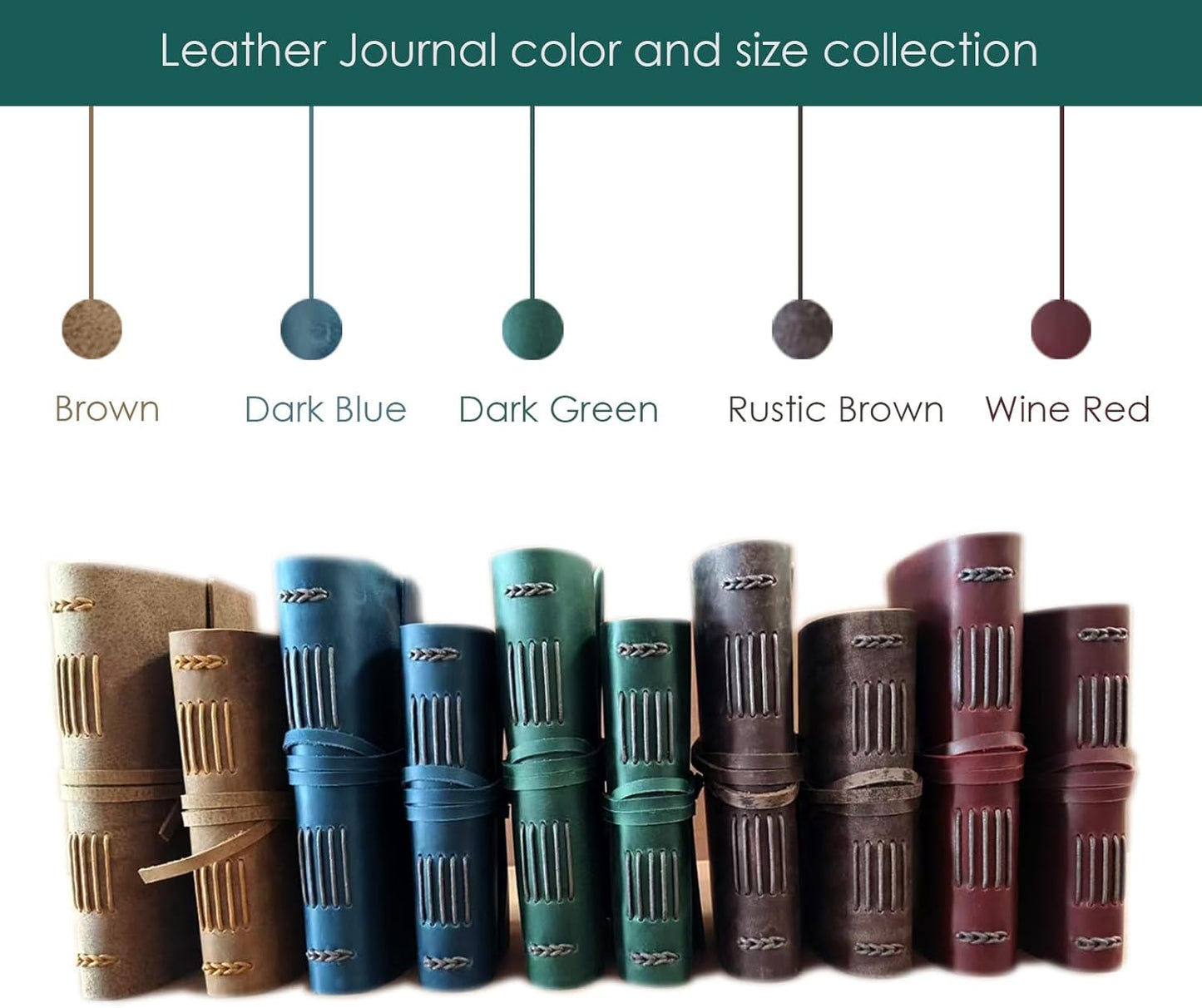 Dark Brown Notebook Journal - Leather Journals for Writing Small Size Diary 5.5x7.5 Inch, Notepad For Women and Man, Gifts,Work,Travel