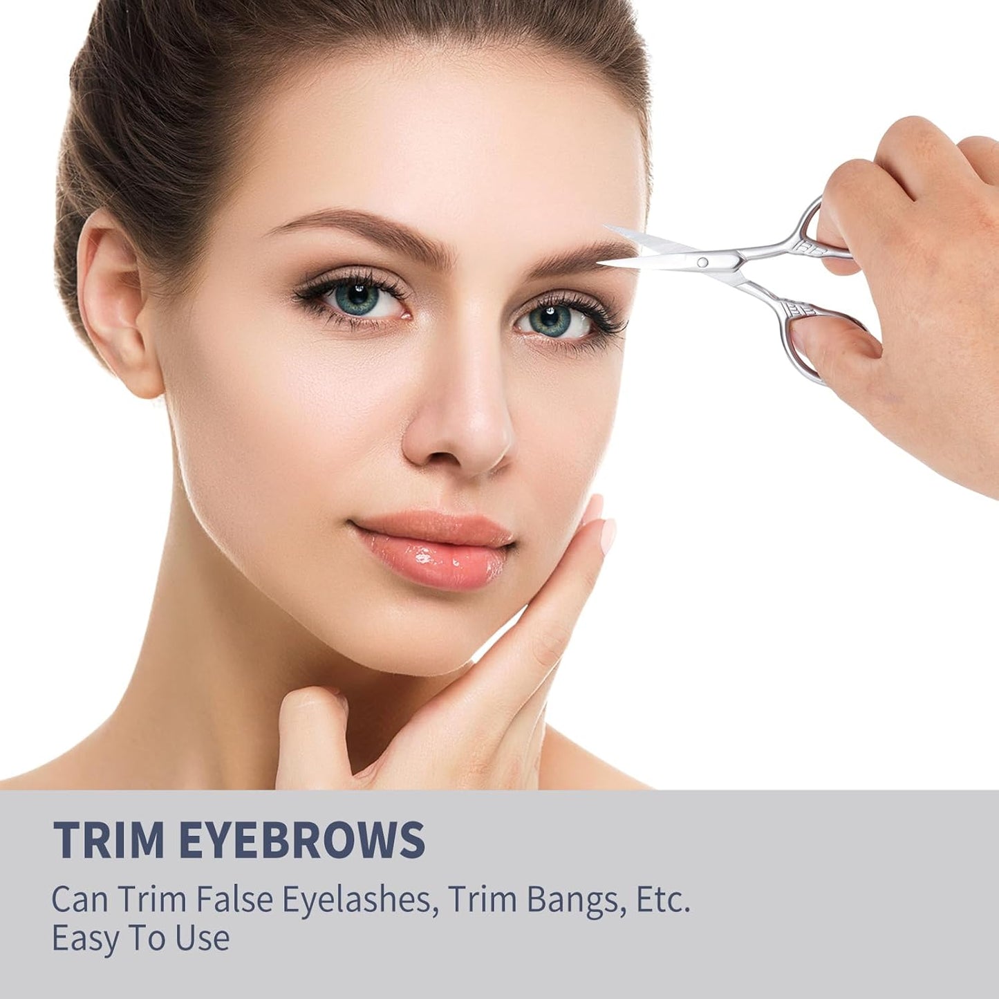 Professional Grooming Scissors for Hair, Eyelashes, Nose, Eyebrow Trimming, Mustache - AsonTao