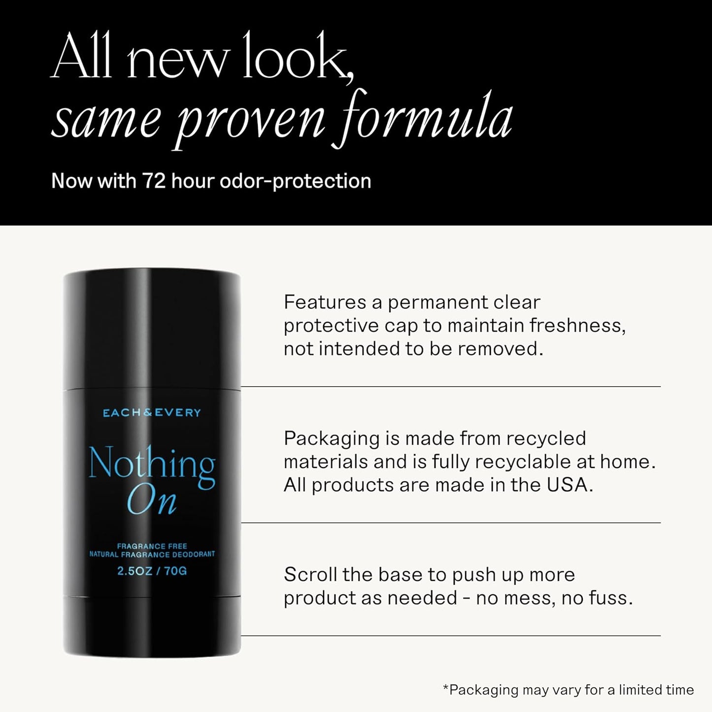 Each & Every Aluminum Free Deodorant for Men & Women, Unscented - Fragrance-Free All Natural Deodorant for Sensitive Skin, EWG Verified - Clean, Baking Soda-Free, Plant-Based Fragrance - 2.5oz, 2 Pack