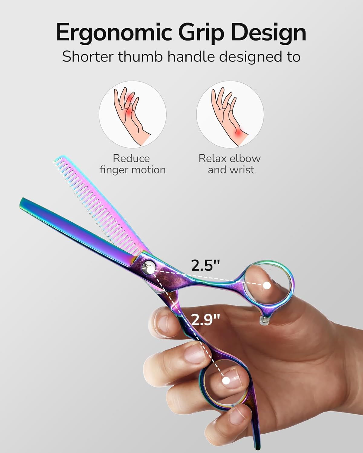 ULG Hair Thinning Scissors Professional Barber’s Texturizing Teeth Shears for Hairdressing, Salon and Home Use Thinning Shears for Hair Cutting, Made of Japanese Stainless Steel, 6.5 inch