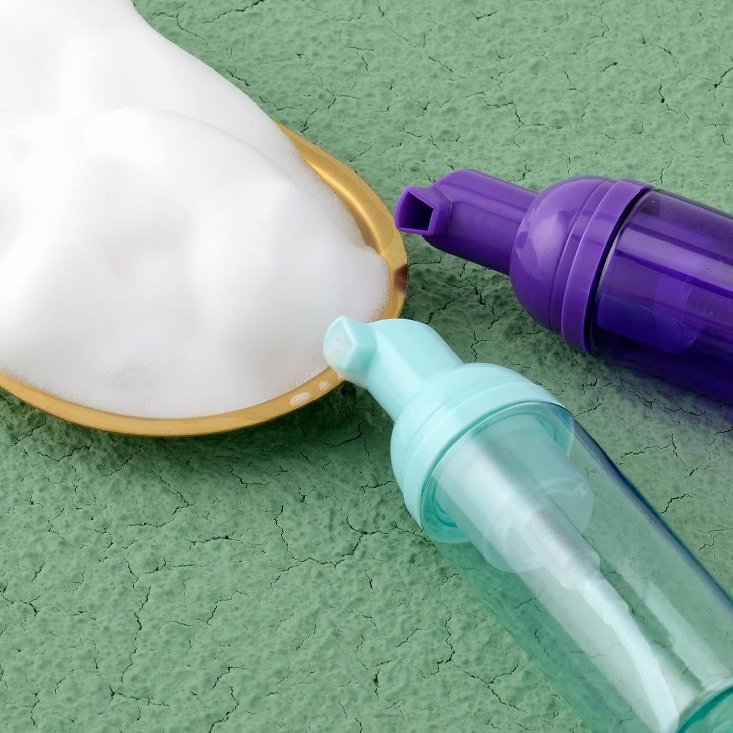 2 Oz Foam Soap Bottle Empty Travel Foaming Dispenser for Hand Soap,Lash Shampoo,Body Wash(12 PCS, Green)