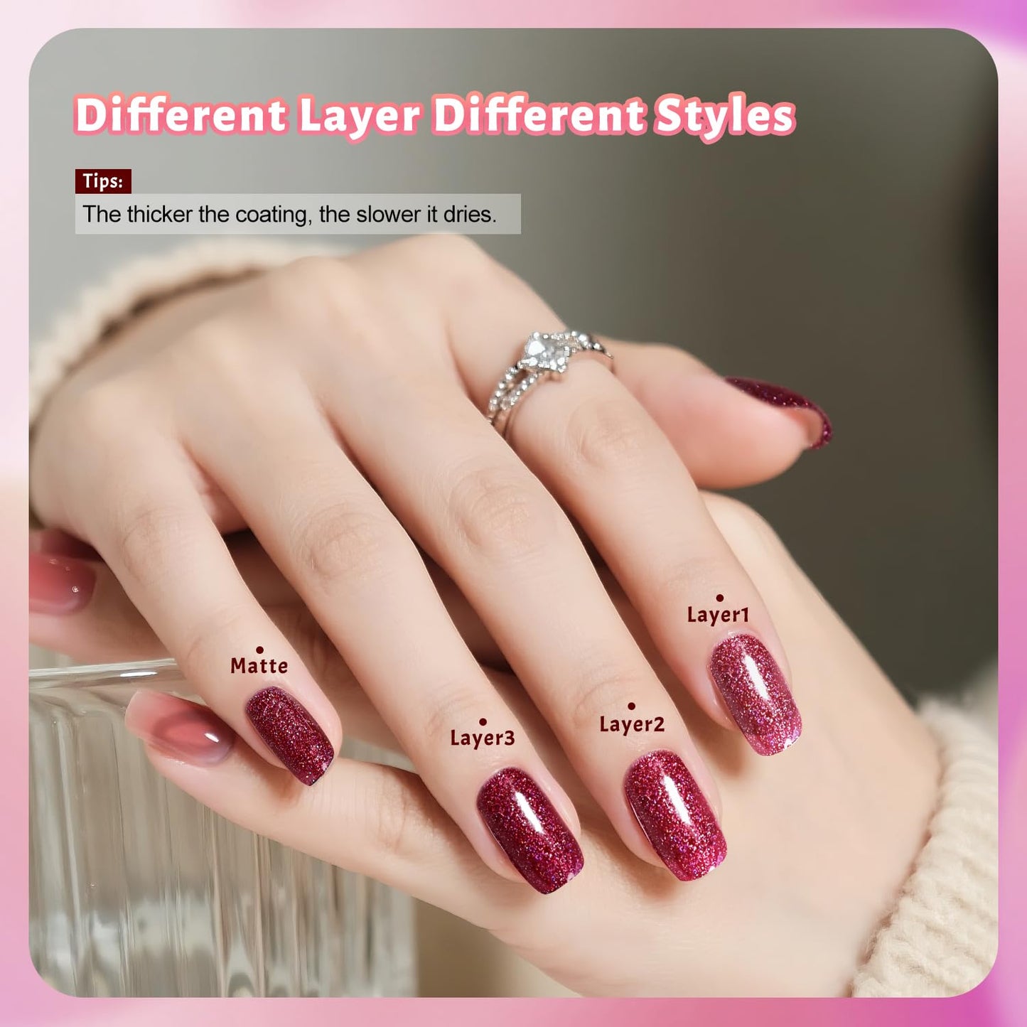 Glitter Nail Polish Set, 10 Color With 2PCS Base and Top Coat Nail Polish