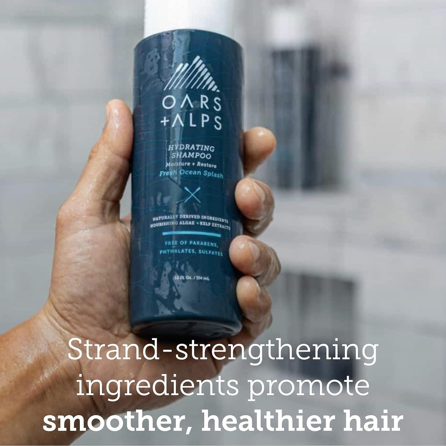 Oars + Alps Men's Sulfate Free Hair Shampoo and Conditioner Set, Infused with Kelp & Algae Extracts, Nourishing & Moisturizing, Fresh Ocean Splash Scent, 2 Pack, 12 Fl Oz Each
