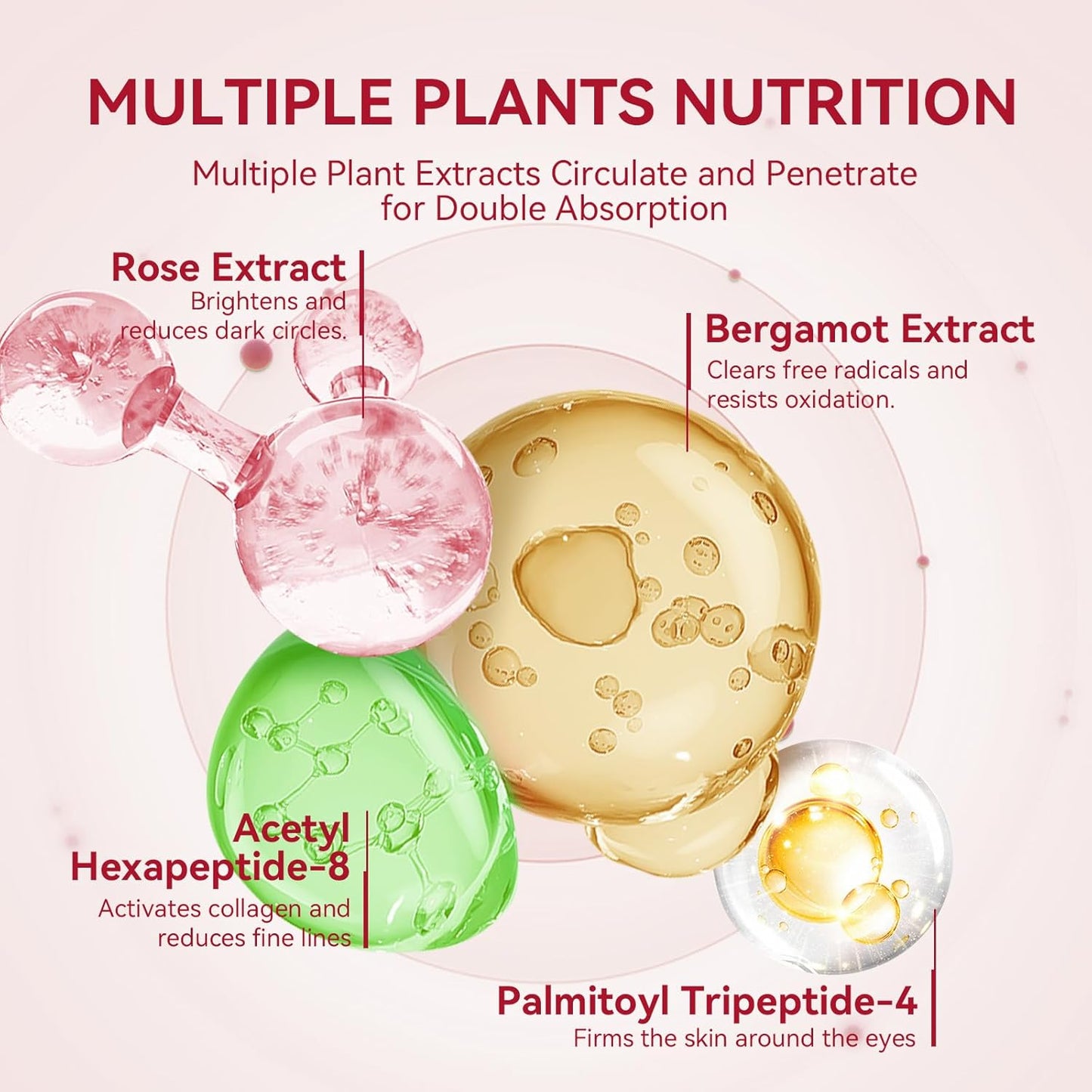 BREYLEE Rose Eye Mask– 60 Pcs, Under Eye Patches, Patches For Puffy Eyes,Hydrates, Improves And Firms The Eye Area, Suitable For Both Women And Men.