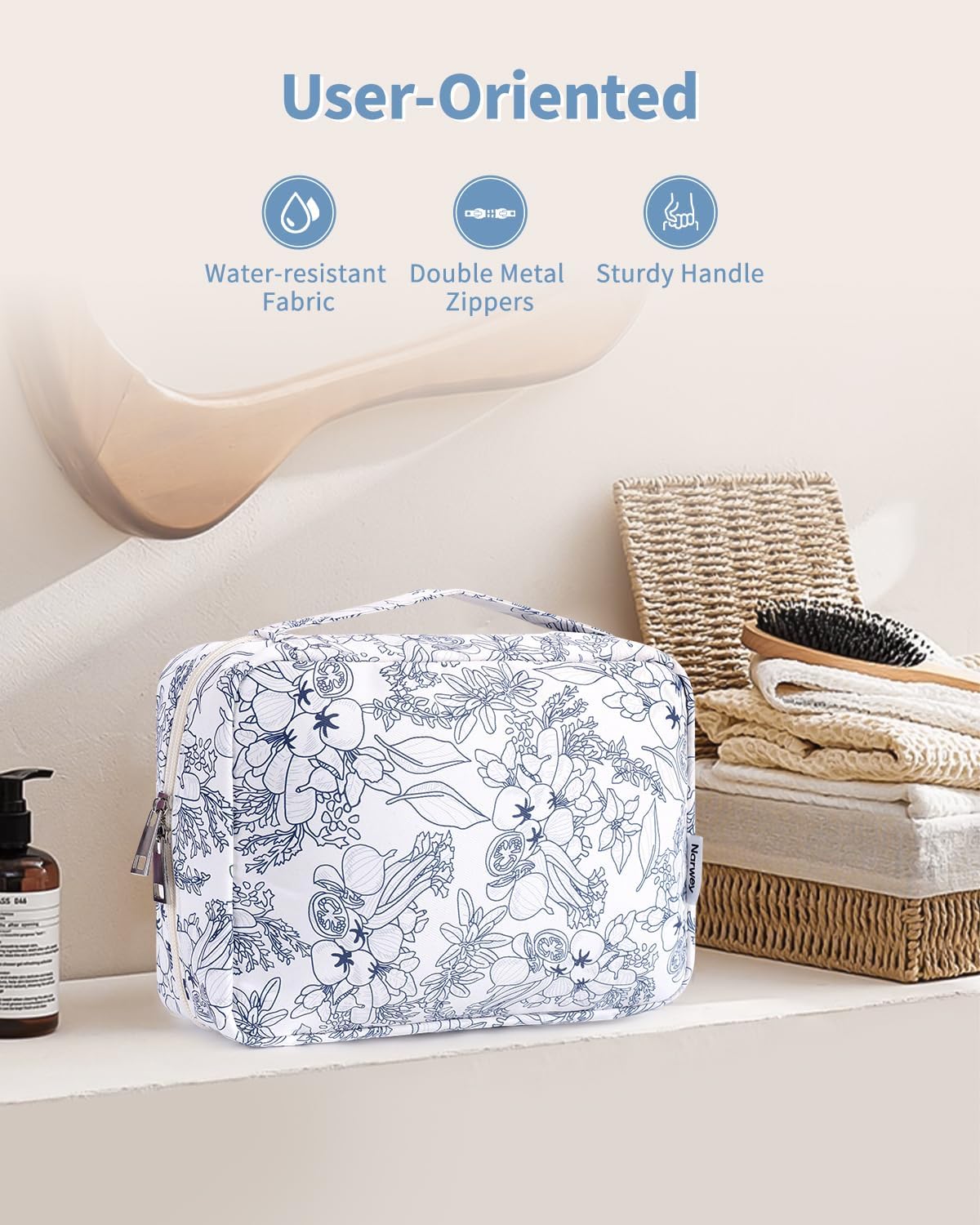 Narwey Small Hanging Travel Toiletry Bag for Women, Travel Bag for Toiletries, Makeup Bag Organizer Cosmetic Bags Make Up Bags for Girls