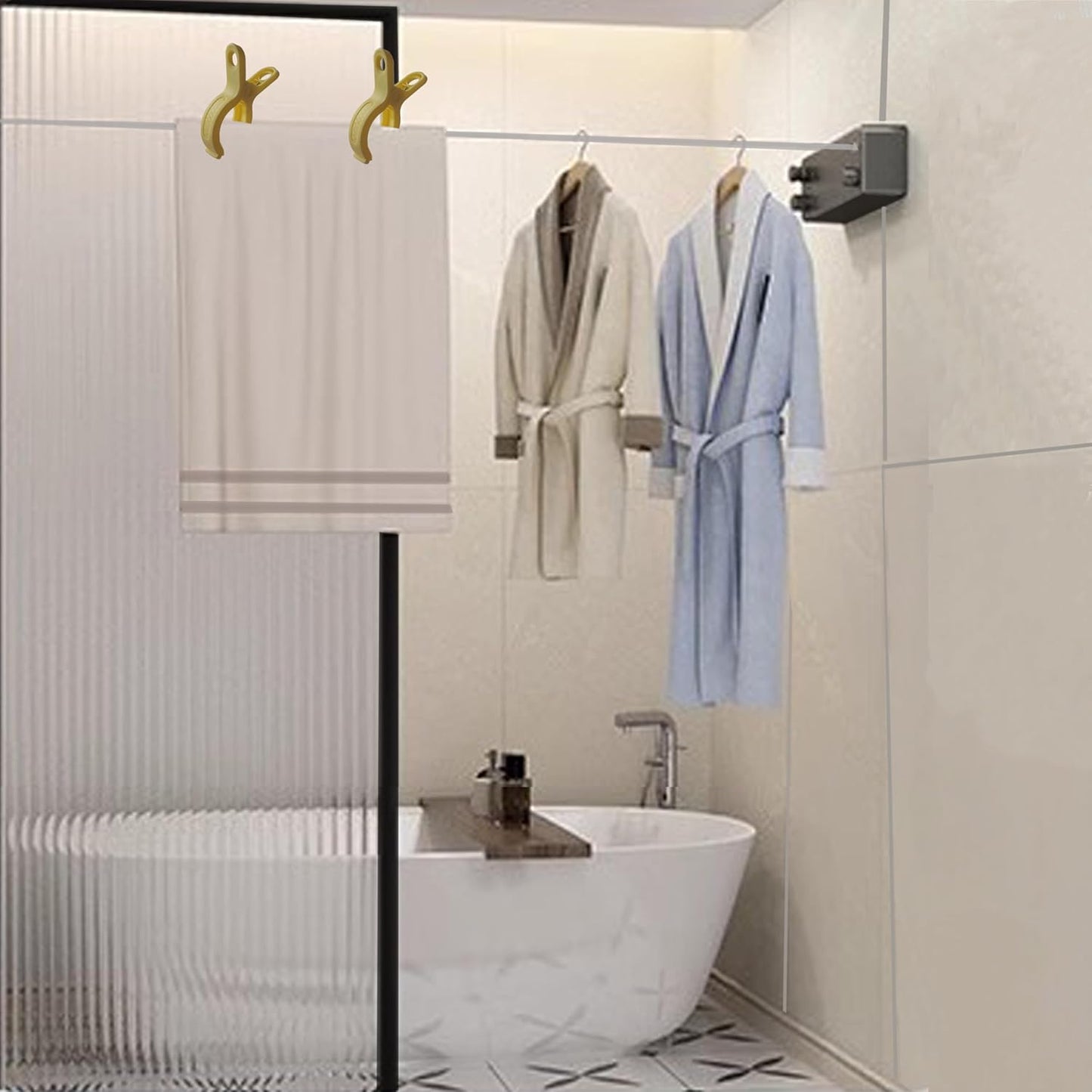 Plastic Clothes Pins Spring Clips Heavy Duty Laundry Clothespins Beach Towel Clips Clothes Pins Air-Drying Clothing Pin ,Set of 8 (Yellow)