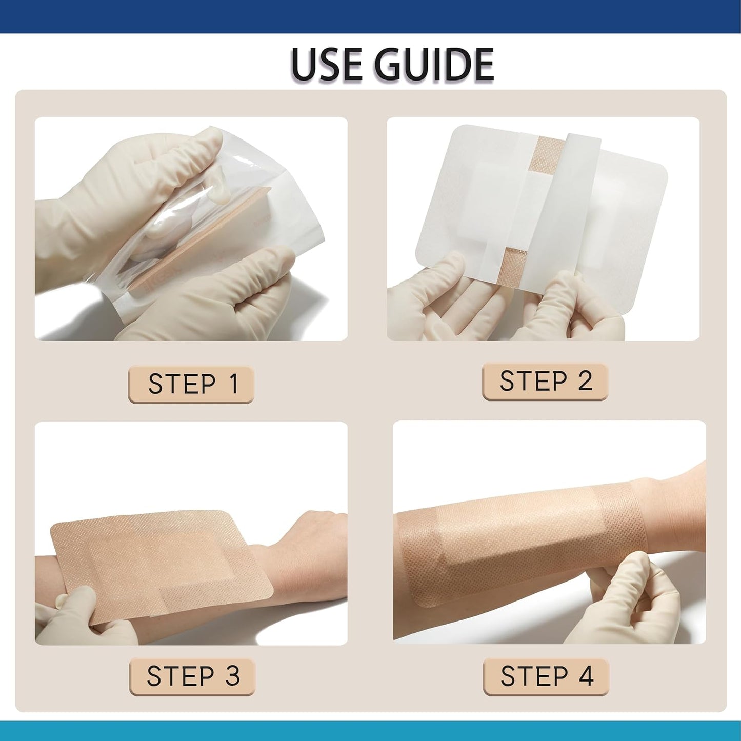 3"X5" 30 PCS Extra Large Sterile Nude Island Dressing Bandage for Wound - Self-Adhesive Boarded Gauze Pads - Latex Free - Medical Grade (Nude, 3"X5"- 30PCS)