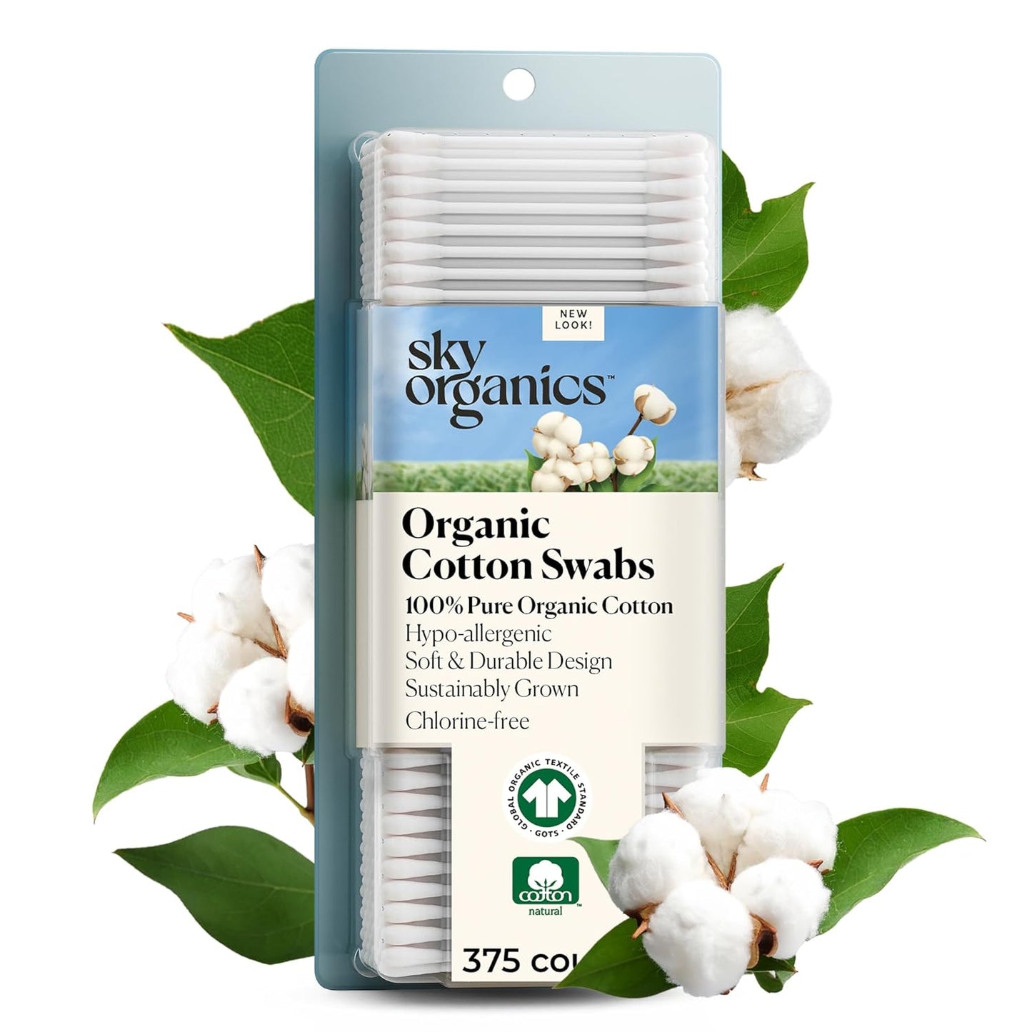 Sky Organics - Organic Cotton Swabs, Ultra Soft Tips - Strong & Durable - Hypoallergenic - Chlorine Free - Sustainable - Natural, Vegan & Cruelty Free - Skin Care & Self Care w ebook