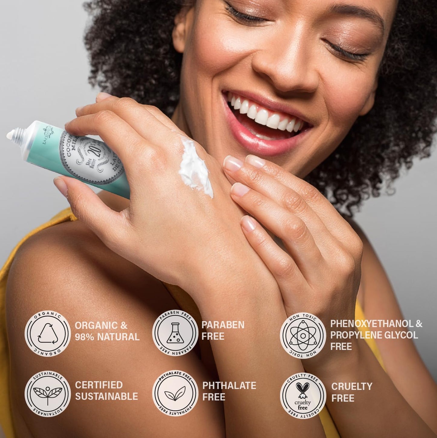 La Chatelaine 20% Shea Butter Hand Cream Travel Size, Organic Argan Oil, Moisturizing, Nourishing, Repairing, Extra-Rich Hand Lotion, Made in France, Paraben Free, 1 oz / 30ml (Coconut Milk)