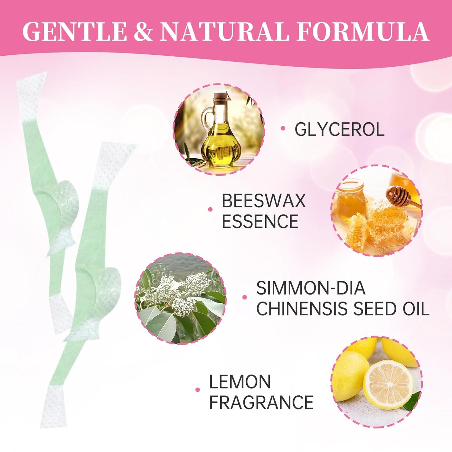 Beauty7 Fit Eyebrow Wax Strips Plus Volum, Pre-cut Facial Hair Removal, Lip Hair Removes, at Home Waxing 48 Strips, 6 Calming Oil Wipes, for All Skin Types Women