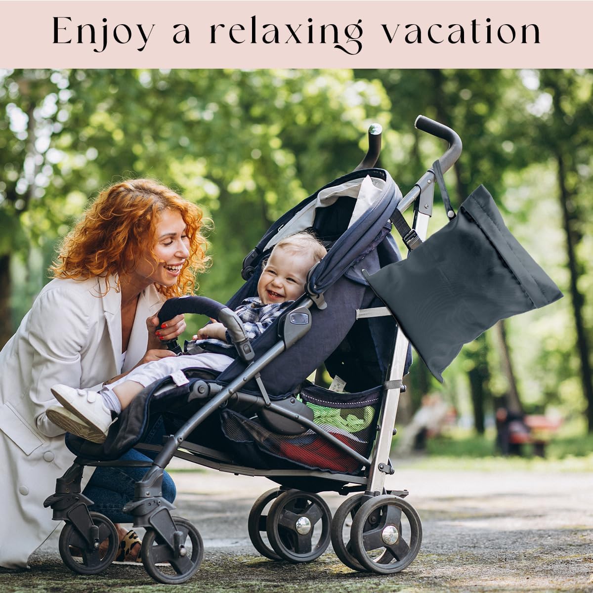 Waterproof Wet Bag for Swimsuit, Travel Beach Wet Dry Bag, Hidden Zipper Reusable Gray Wet Bags, for Travel Beach Wet Swimsuits Toiletries Diapers Dirty Gym Clothes Laundry Bag