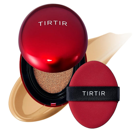 TIRTIR Mask Fit Red Cushion Foundation | Full coverage, Weightless, Skin fit, Satin Glow Finish, Korean Makeup BB Foundation, beauty, Tattoo cover up, Buildable (#29N Natural Beige, 0.63 Fl Oz)
