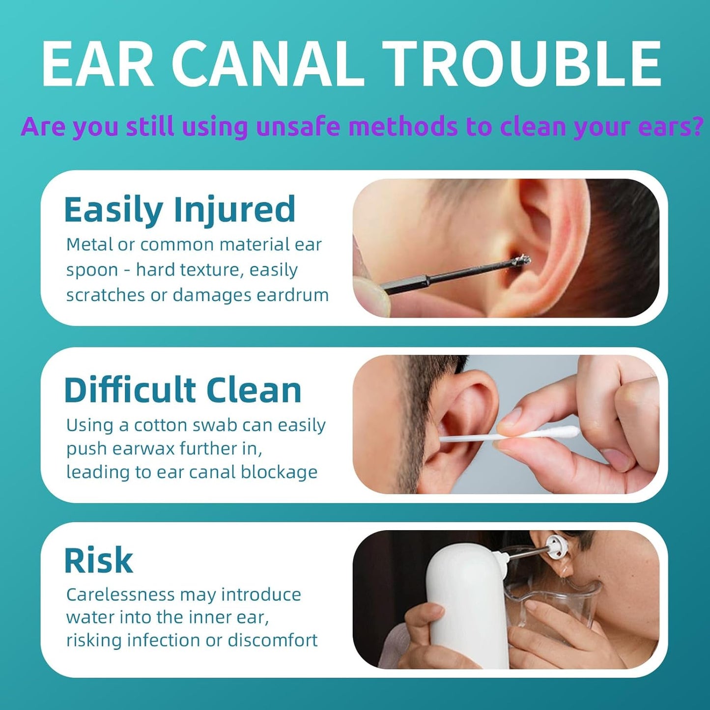 Ear Wax Removal Tool - 18 PCS Reusable Ear Cleaners, Professional-Grade TPE, Effective & Gentle Ear Cleaning Kit, Clogged & Itch Ear Relief - Suitable for All Types of Ears(3 Styles)