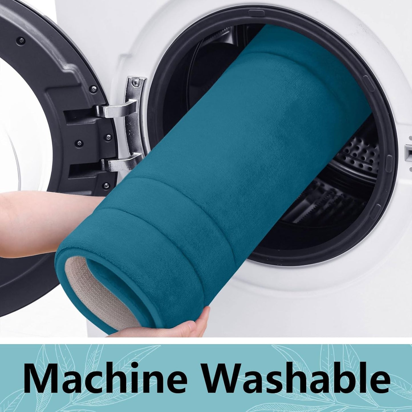 Arotive Memory Foam Bathroom Rug Mat 59x24, Ultra Soft and Absorbent Bath Mat, Machine Wash Dry, Comfortable Bath Rug Carpet for Bathroom Floor, Tub and Shower, Peacock Blue