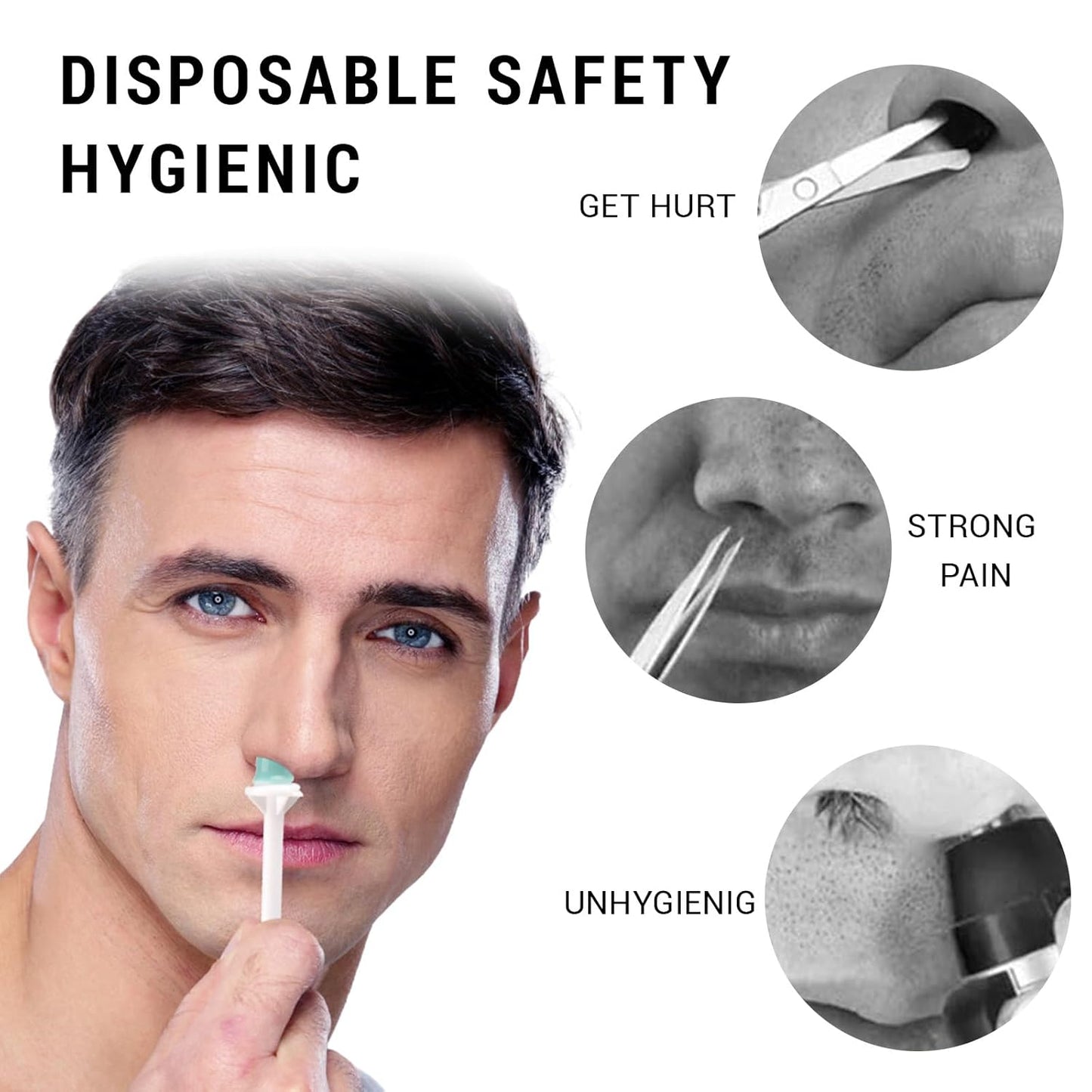 300 Pcs Nose Waxing Sticks, Nose Hair Removal Applicators for Men Women Nostril Nasal Cleaning