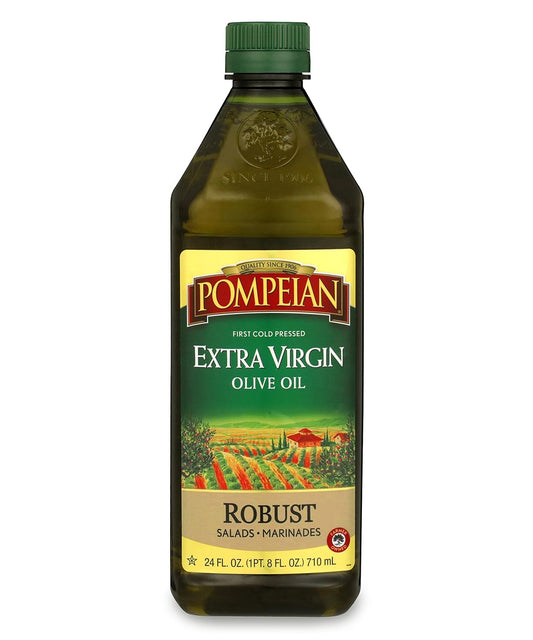 Pompeian Robust Extra Virgin Olive Oil, Contains Polyphenols, First Cold Pressed, 24 Fl Oz