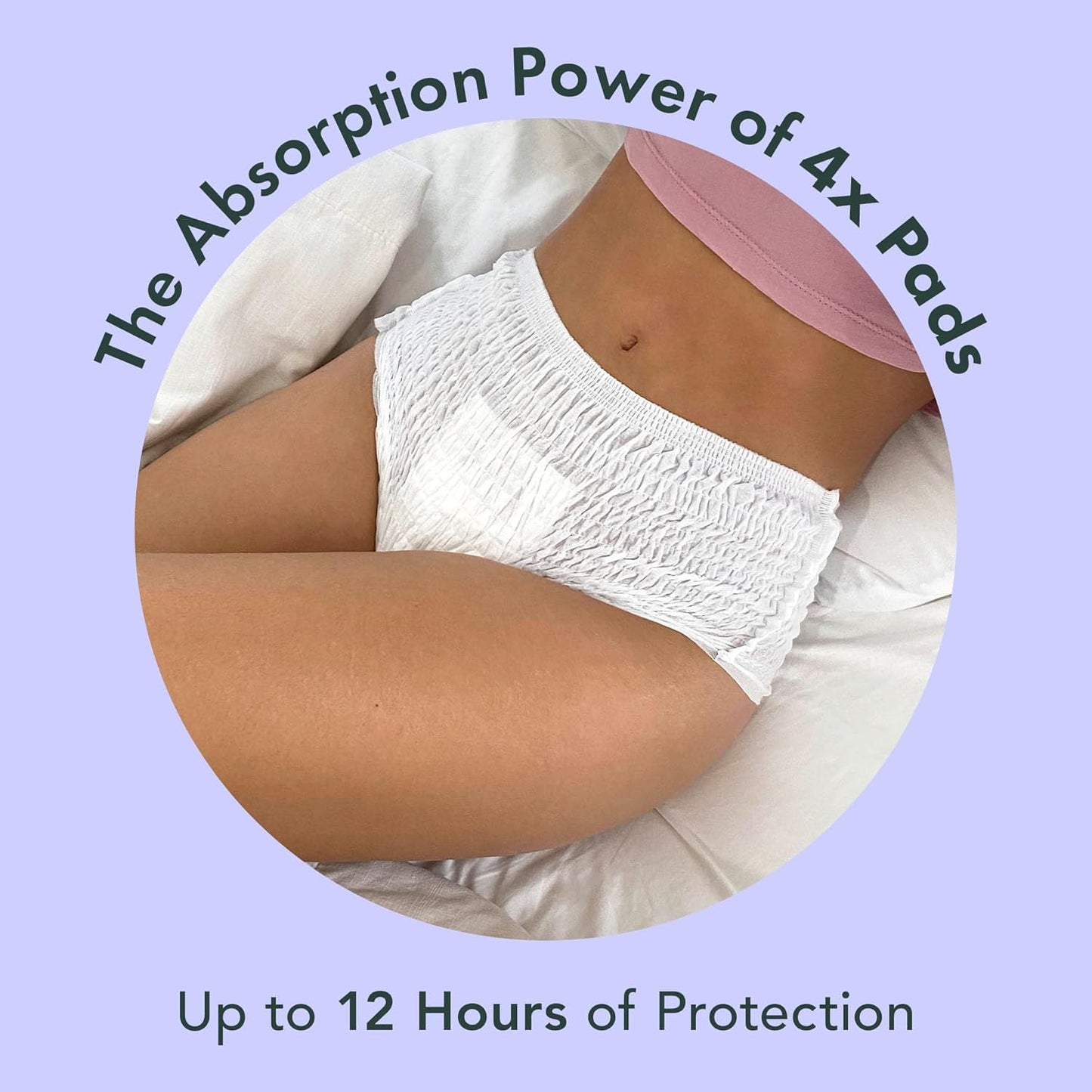 Rael Disposable Underwear for Women, Organic Cotton Cover - Postpartum Essentials, Leak Locker, Unscented, Maximum Coverage (Size L-XL, 20 Count)