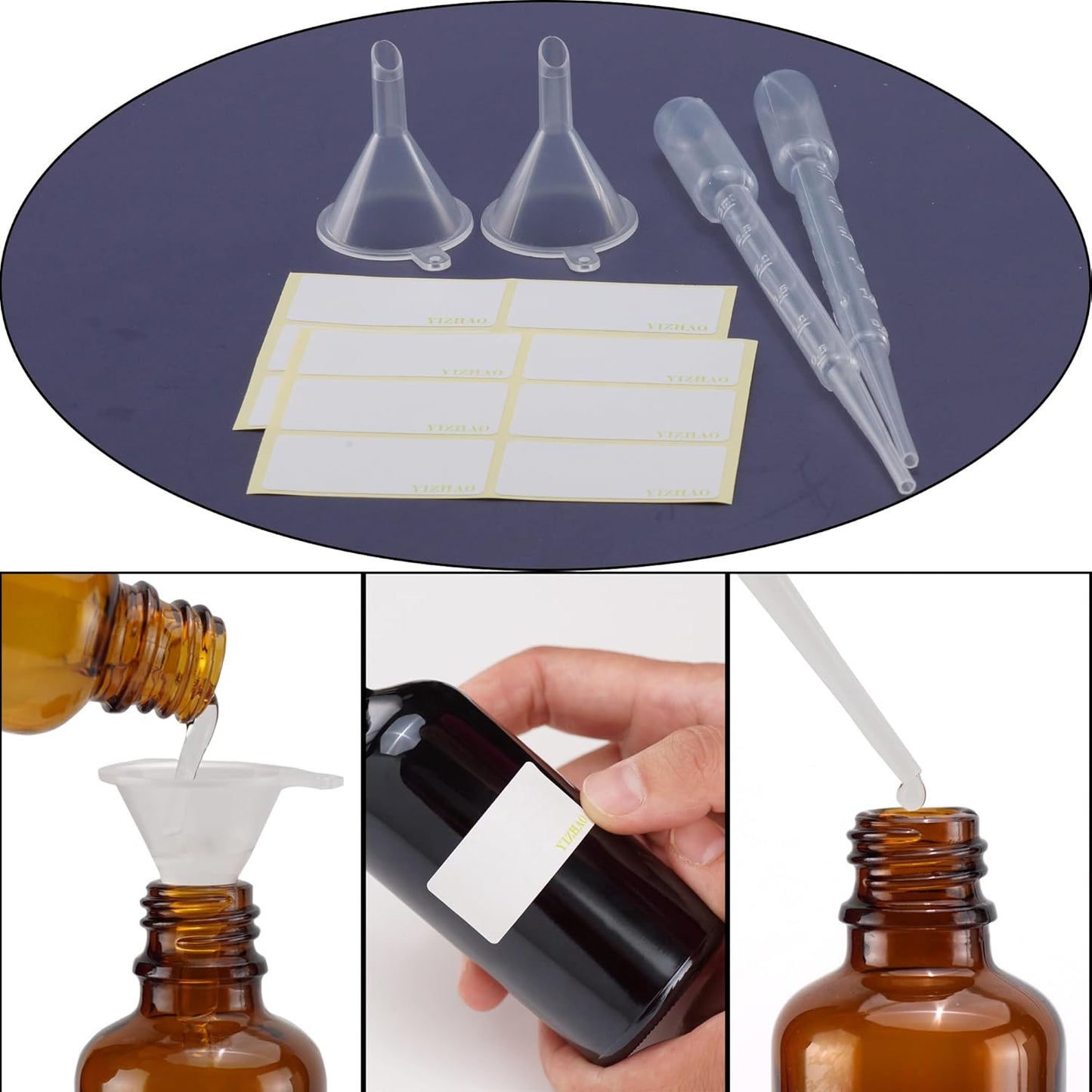 YIZHAO Amber Glass Spray Bottles 4oz, with Small Fine Mist Spray, Metal Cap, Refillable for Essential Oil,Travel,Cleaning,Perfume,Aromatherapy,Makeup – 9 Pcs