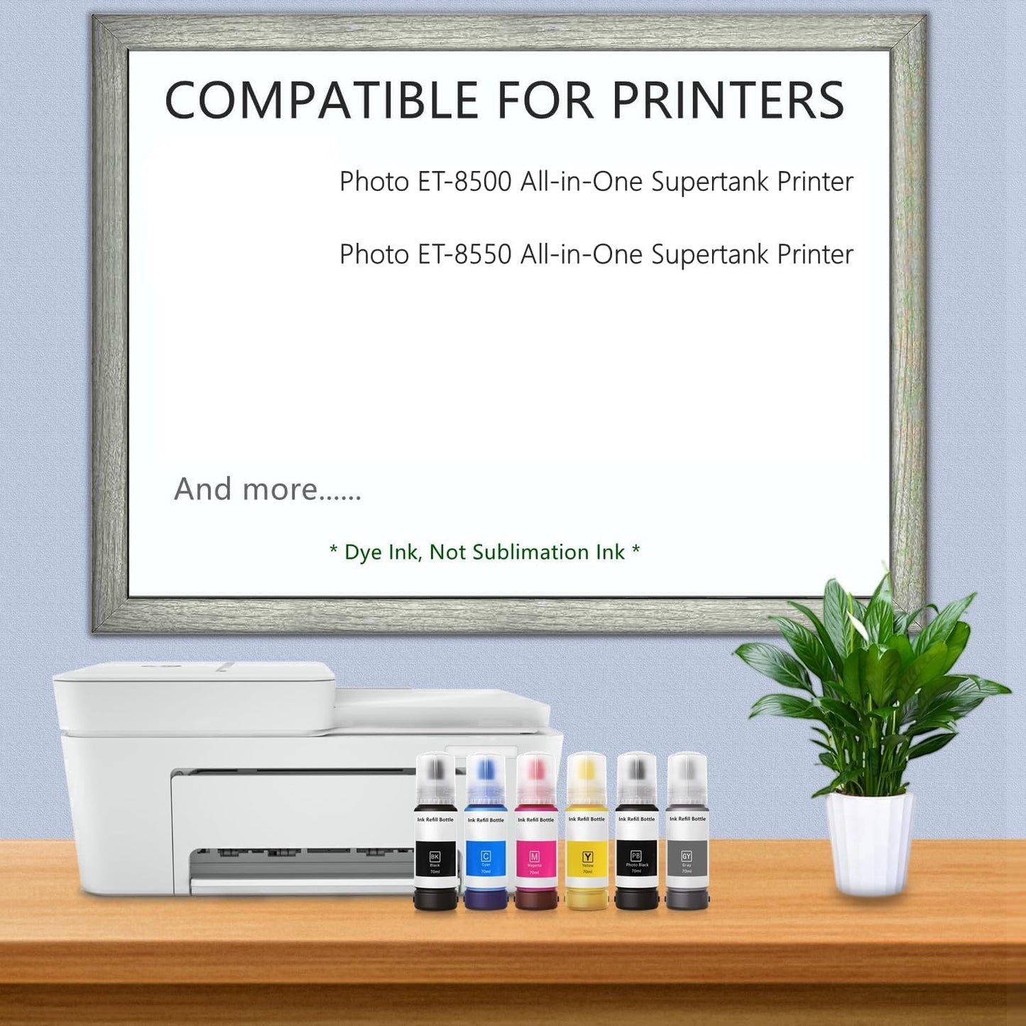 T552 Refill Ink Bottles Compatible with Epsn 552 Ink Refill Bottles Use for EcoTank Photo ET-8550 ET-8500 Printer(PB C M Y GY BK 6 Color Cyan/Magenta/Yellow/Photo Black/Gray Ink Bottles