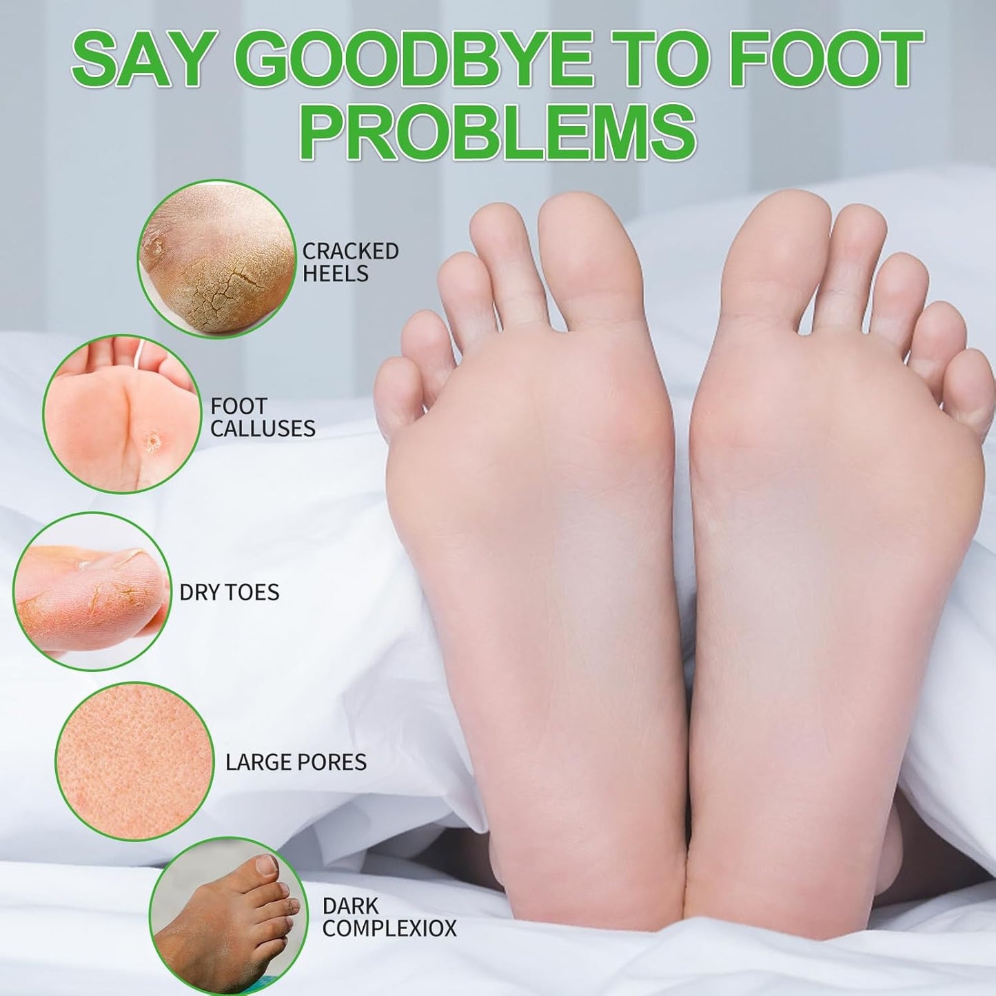 Pedicure Kit Foot Soak Set: Bubble Salt, Sugar Scrub, Massage Mask, Massage Lotion in a Box, 4 Step Foot Spa Kit for Dry Feet, Calluses and Tired Feet(3 Set Peppermint)