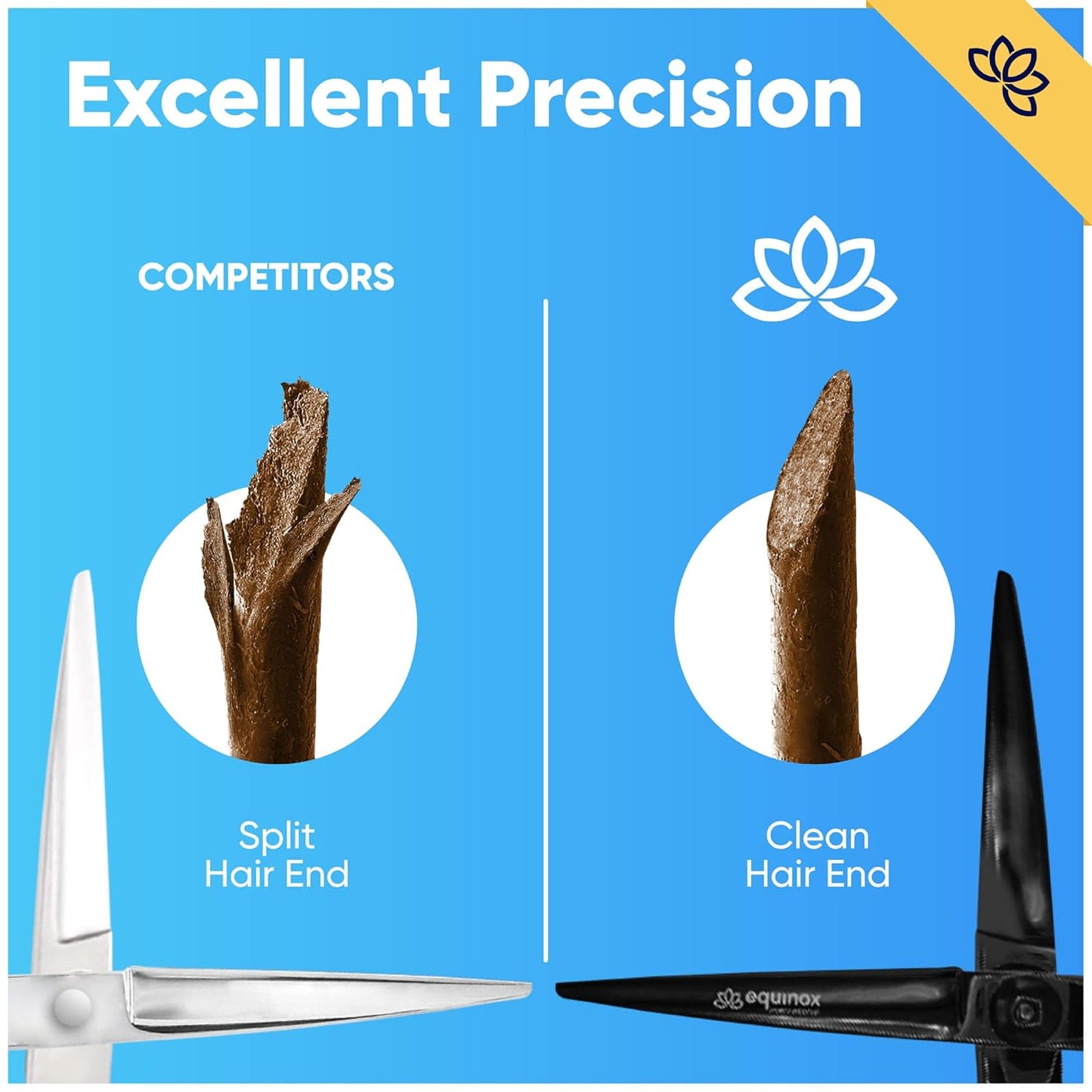 Equinox Razor Edge Series Professional Hair Scissors - 6.5� Premium Japanese Stainless Steel Hair Cutting Scissors, Hair Shears, Hair Razors for Hair Cutting, Barber Accessories & Hair Salon Supplies