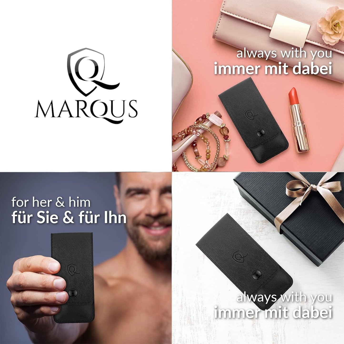 marQus manicure set 4-piece travel set with file from Solingen nail care set nail scissors set and nail set