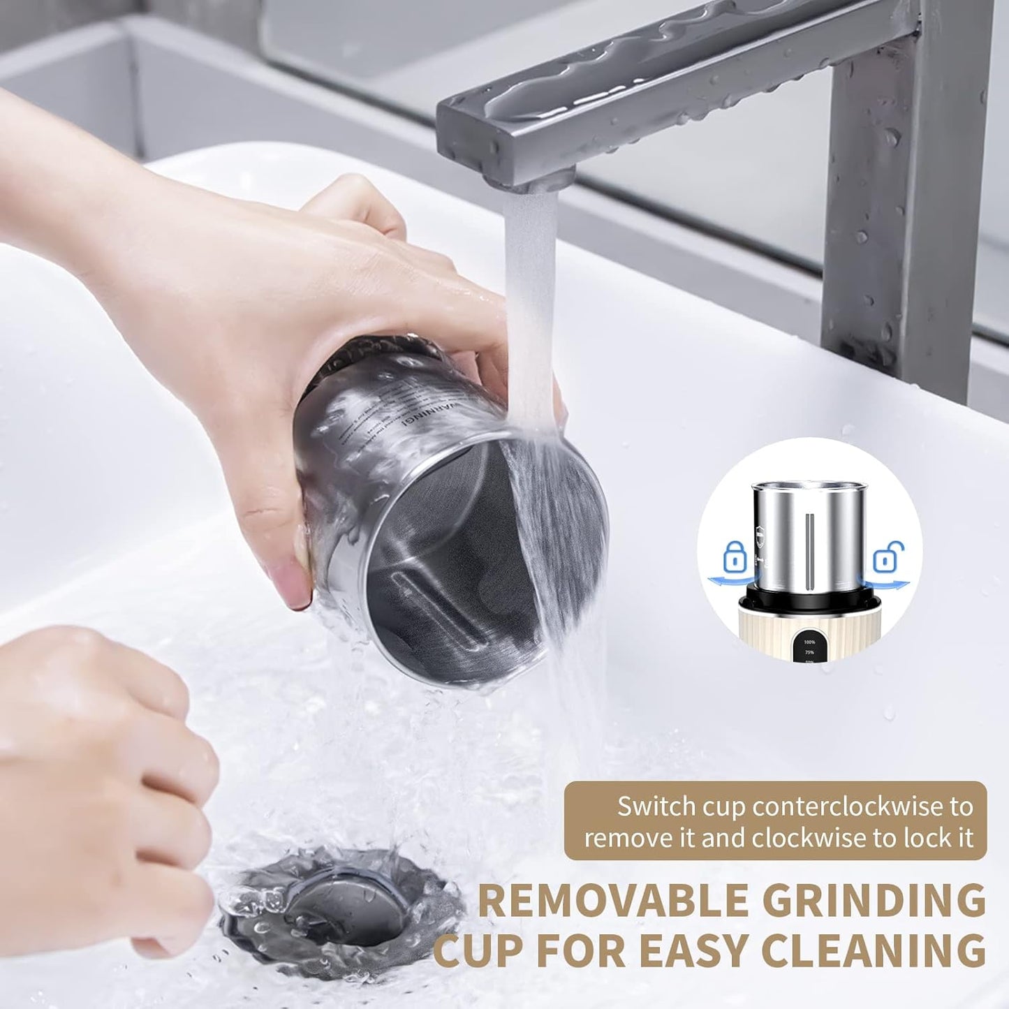 Cordless Electric Pill Crusher Grinder - Pill Cutters for Small or Large Pills and Vitamin Tablets to Fine Powder - Electronic Pill Pulverizer - Removable Grinding Cup for Easy Cleaning