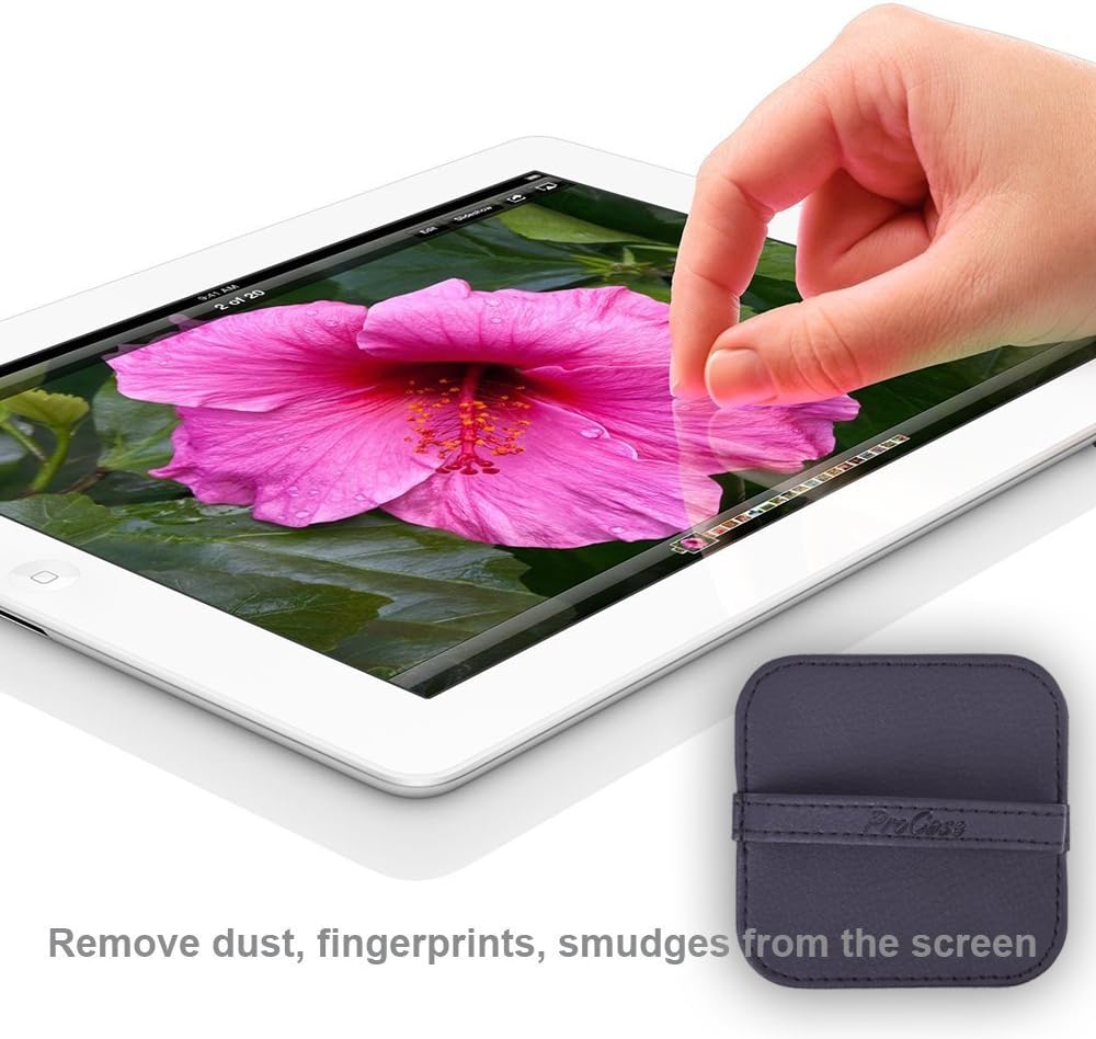 ProCase 4 Pack Screen Cleaning Pad, Elastic Strap Soft Cloth Wipes Screen Cleaner for iPad, iPhone, MacBook, Tablets, Laptop, Cellphone, Computer, Camera, TV Screen -Color Mixed