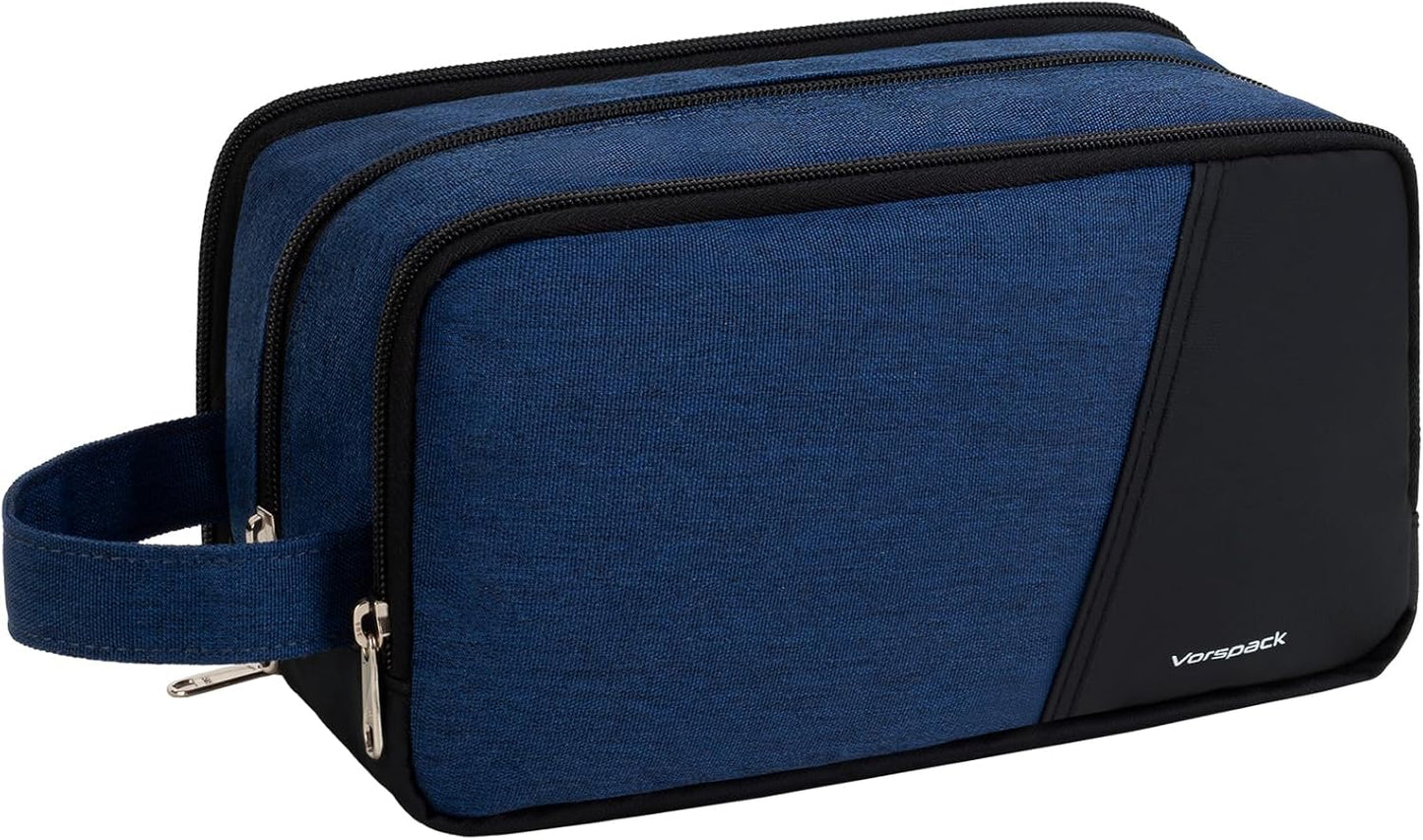 Vorspack Travel Toiletry Bag - Toiletry Bag for Men Water Resistant Skincare Bag for Bathroom Toiletries Accessories Gifts - Navy Blue
