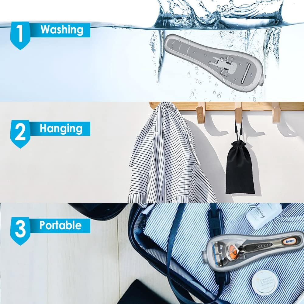 Razor Case Compatible with Gillette Proglide Fusion Men's Razor, Travel Protector Case with Carrying Bag - Gray