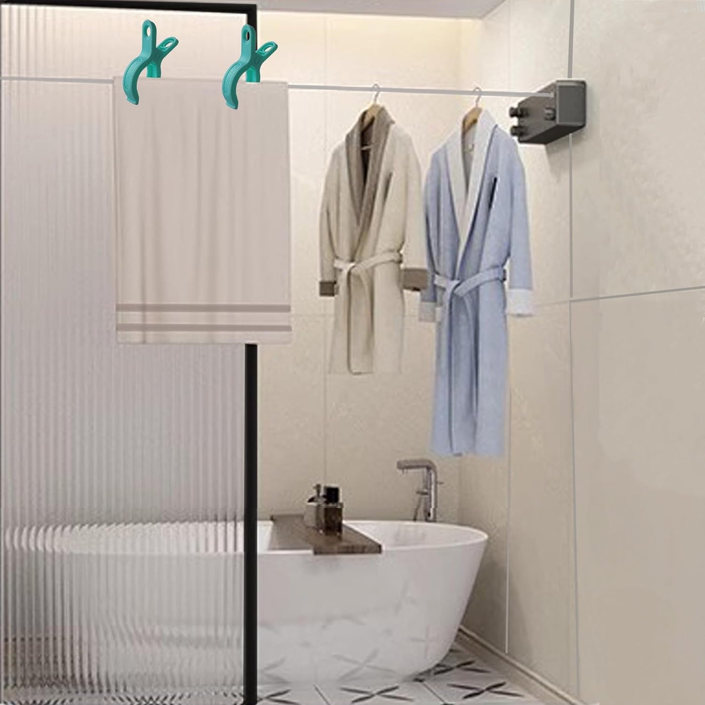 Plastic Clothes Pins Spring Clips Heavy Duty Laundry Clothespins Beach Towel Clips Clothes Pins Air-Drying Clothing Pin ,Set of 8 (Green)